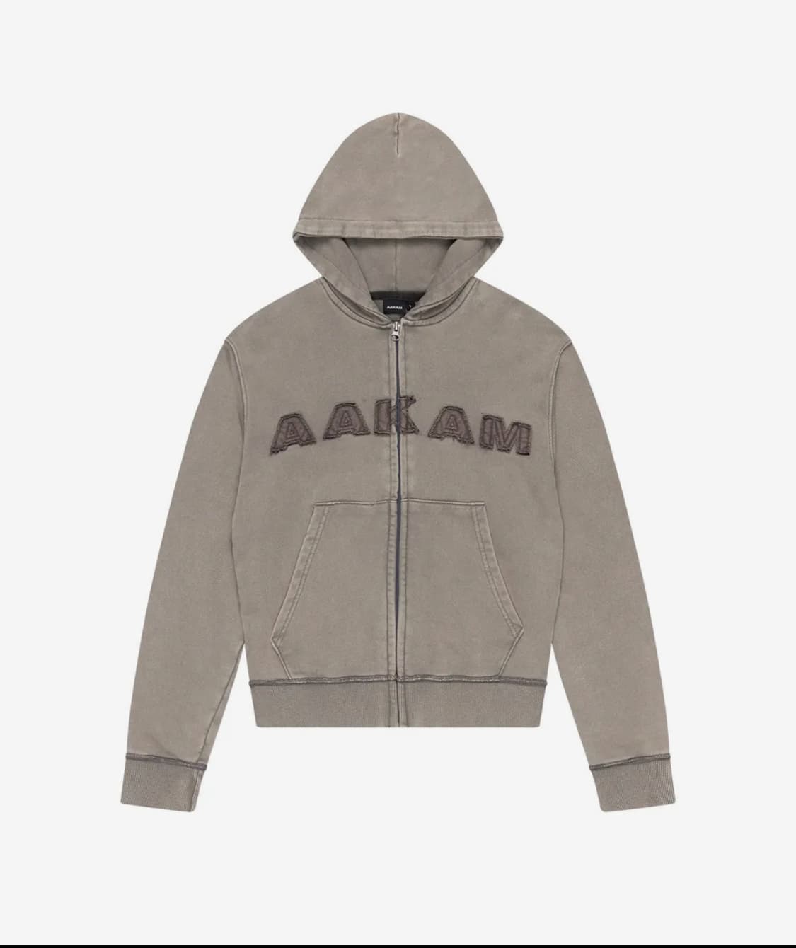 aakam Washed Logo Zip-Up Hoodie 카키 2사이즈 상품이미지1