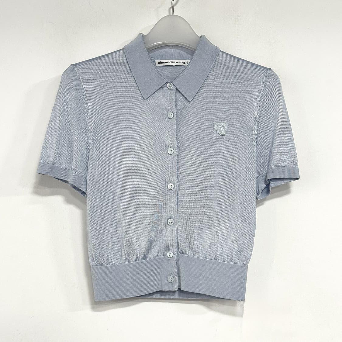 알렉산더왕 25SS 페일 블루 로고 자수 가디건 상품이미지3