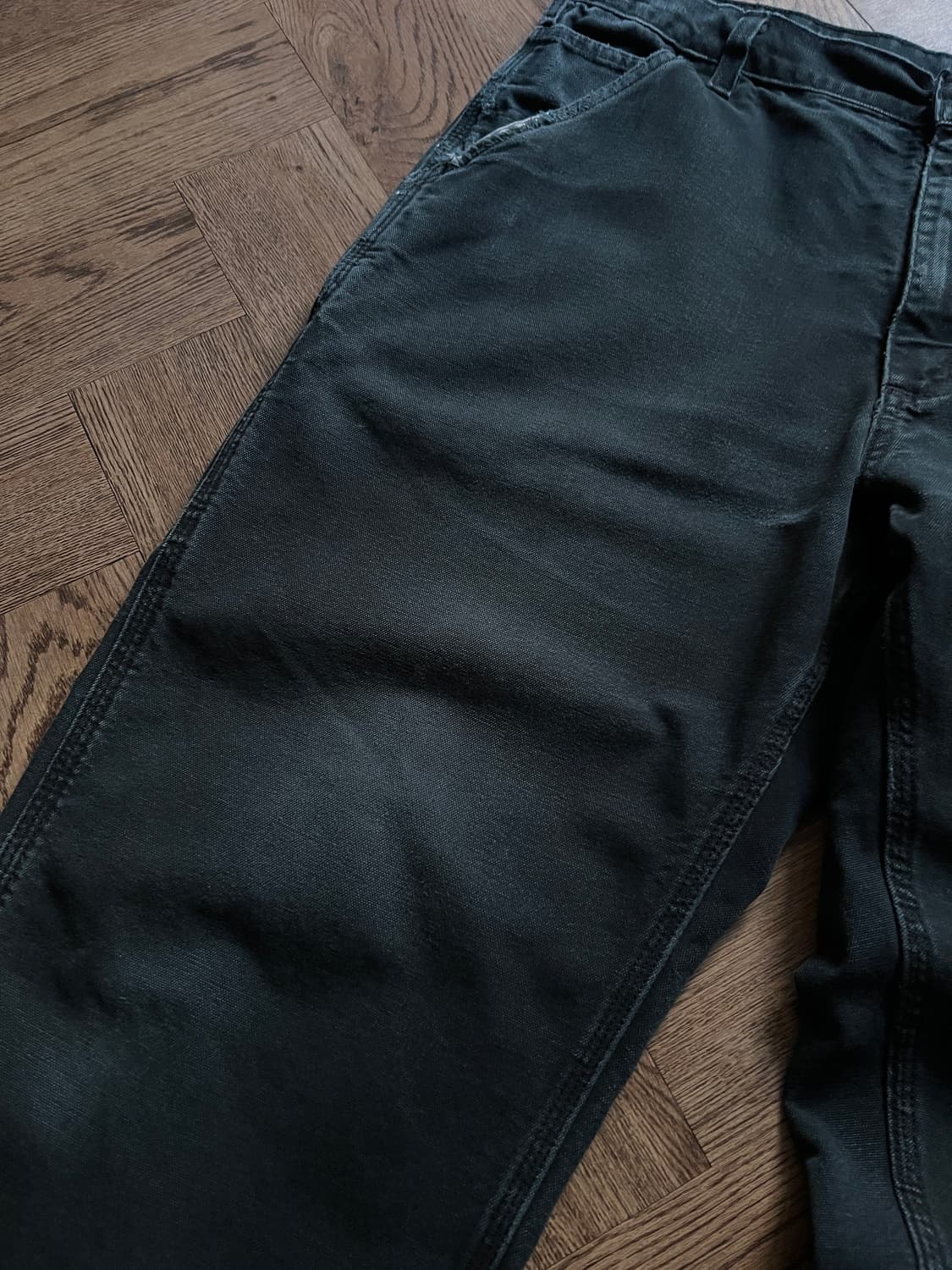 [36]칼하트 USA 빈티지 페이딩 블랙 싱글니 워크팬츠 상품이미지3