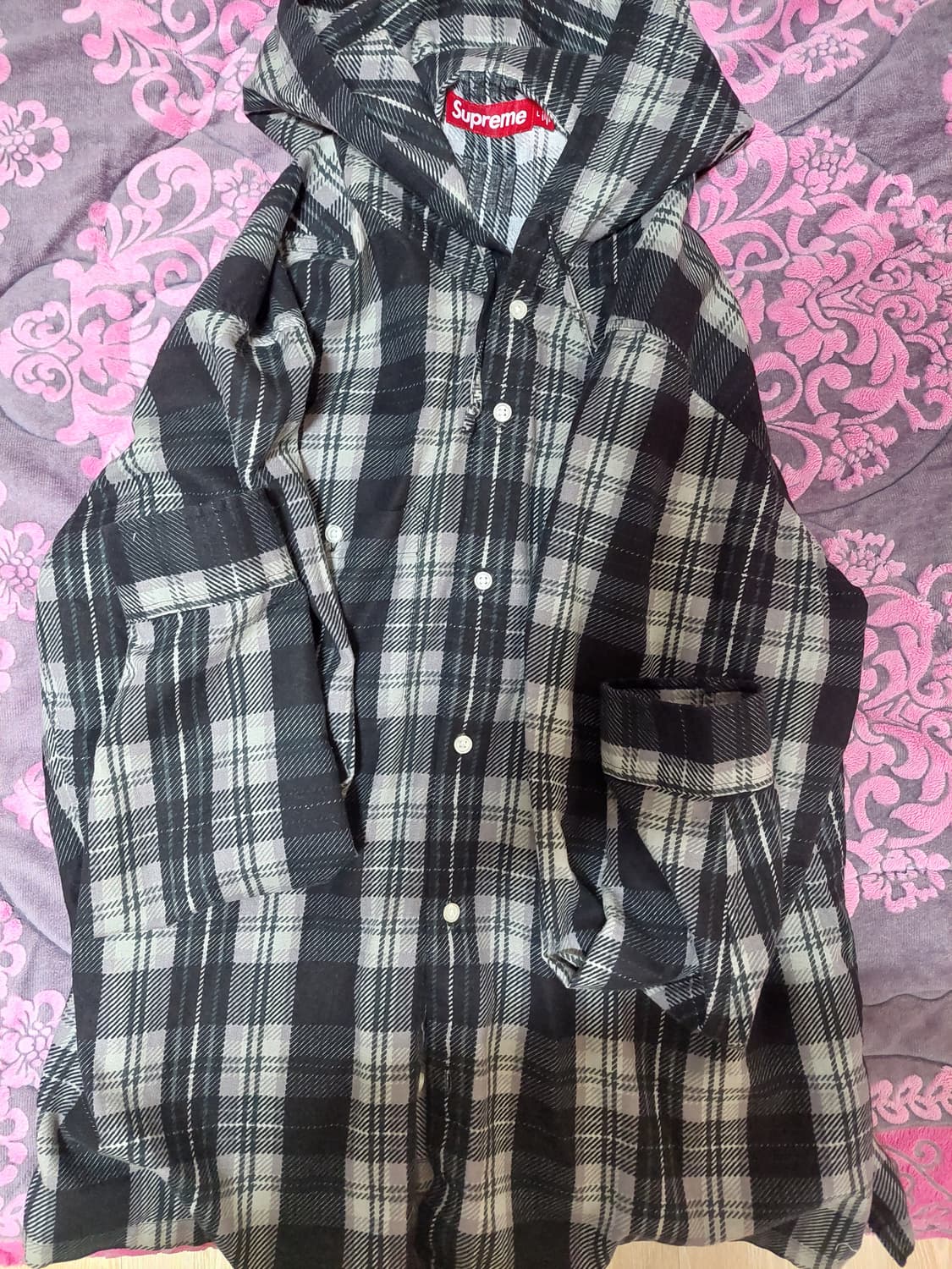 슈프림 후드 프란넬셔츠 L  상품이미지1