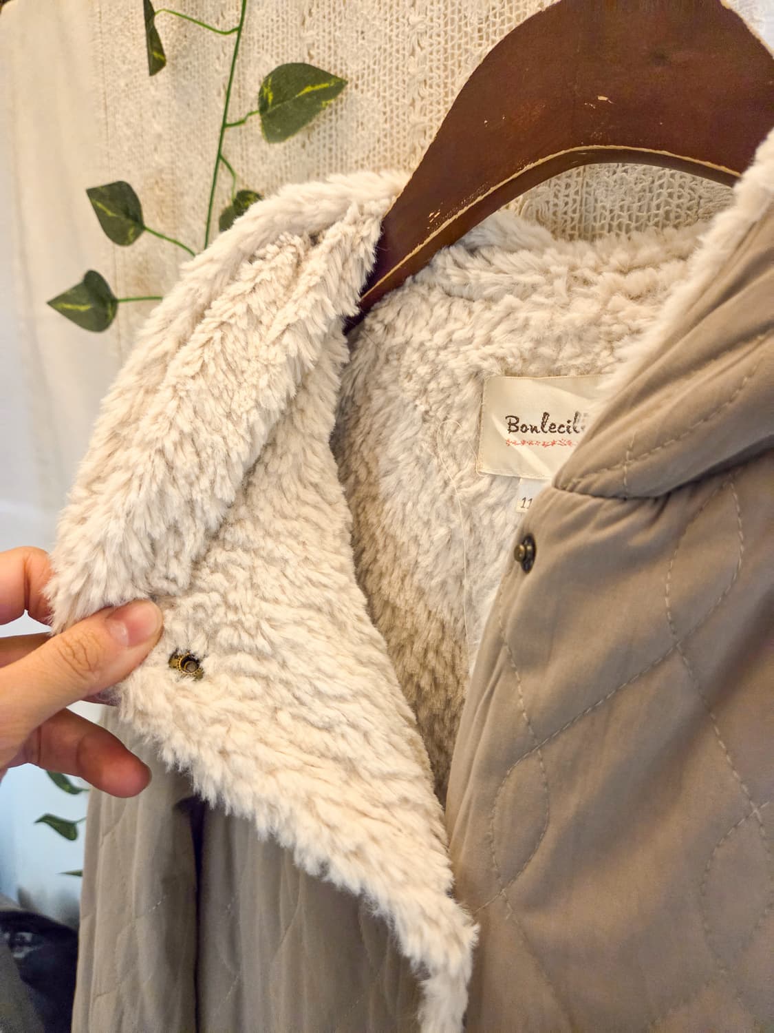 베이지 누빔 패딩 상품이미지4