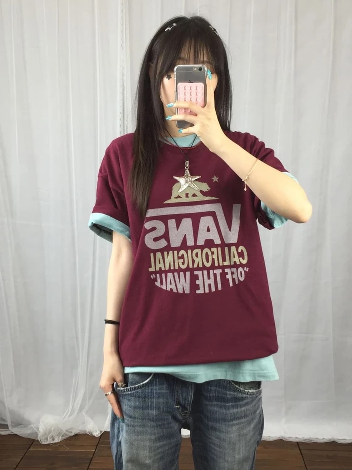 Vans California Burgundy Logo Tee 상품이미지1