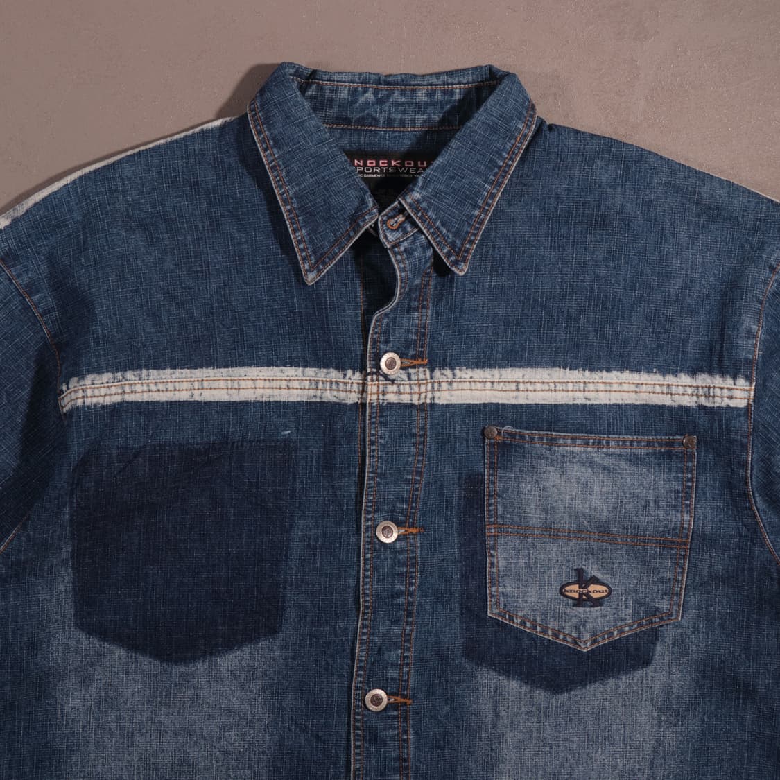 90s 넉아웃 올드스쿨 반팔 데님자켓 상품이미지2