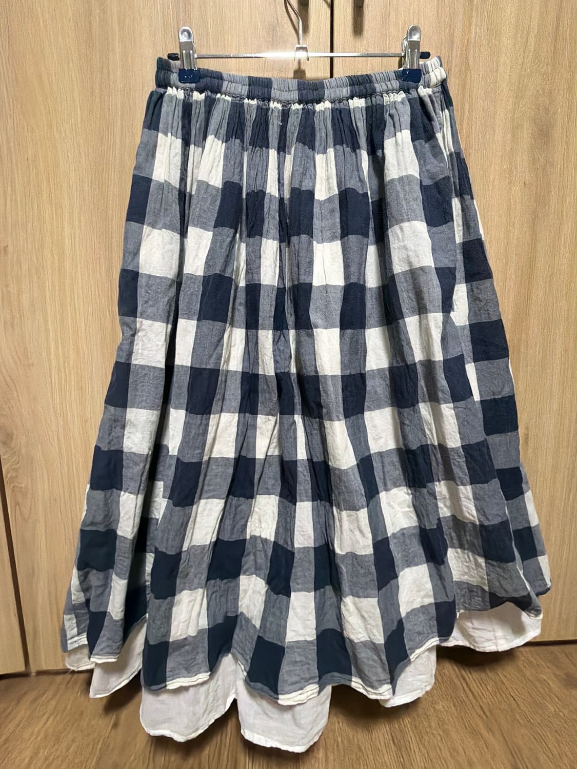 모리걸 밴딩 체크 미디스커트 스즈코 상품이미지1