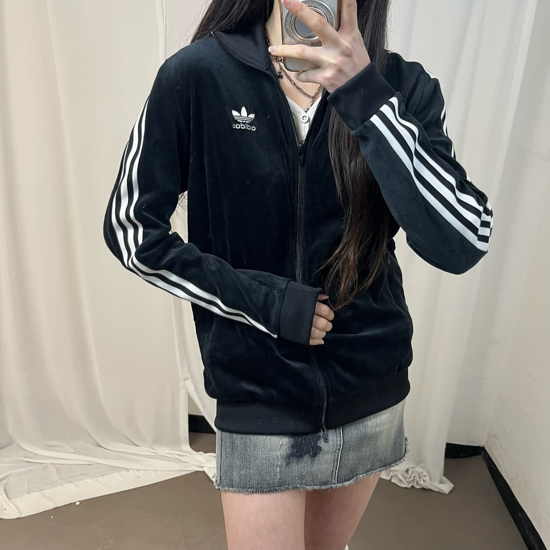 Adidas black velvet cozy jersey 상품이미지3