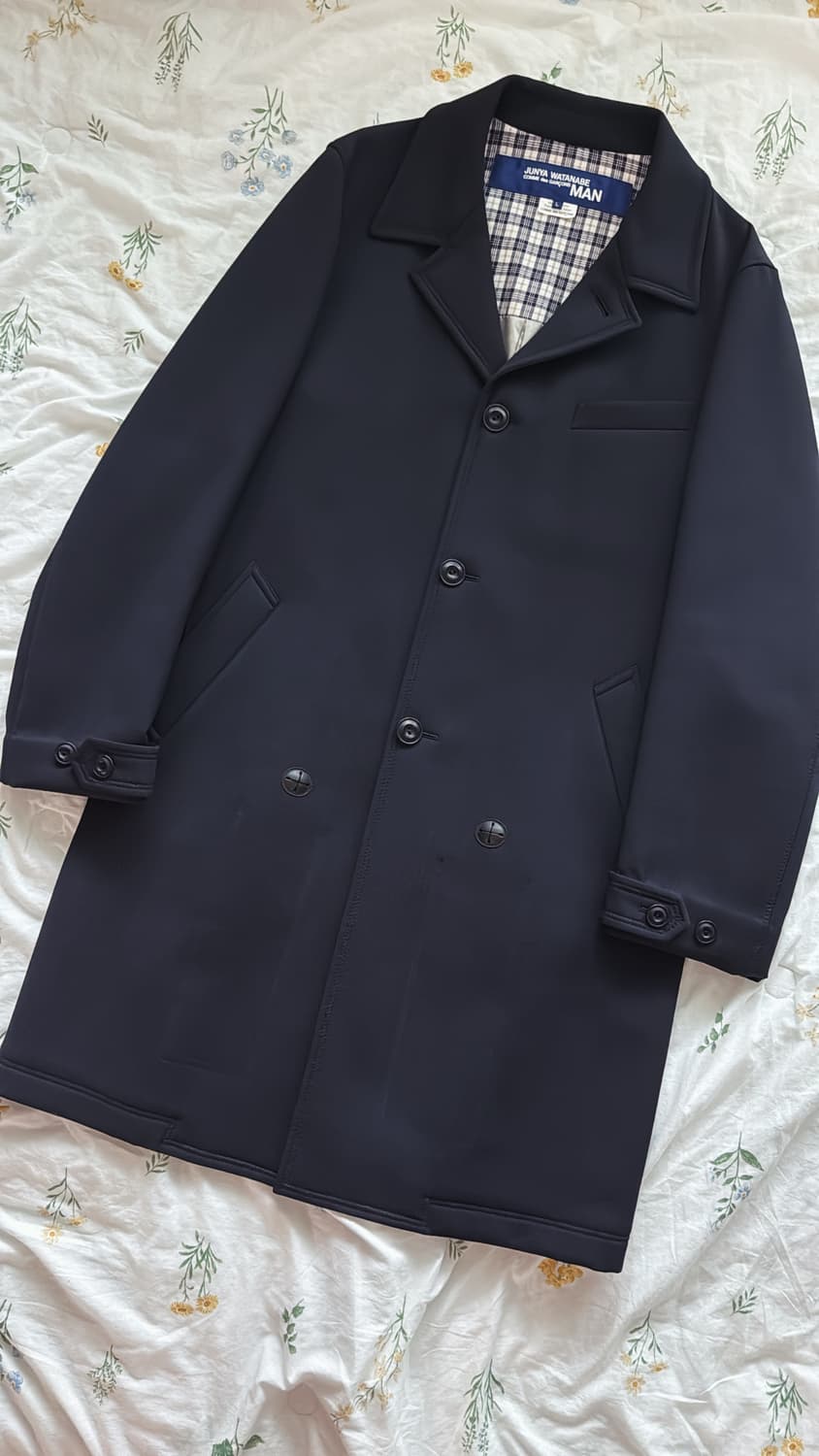 준야와타나베 싱글 네이비 코트 상품이미지1
