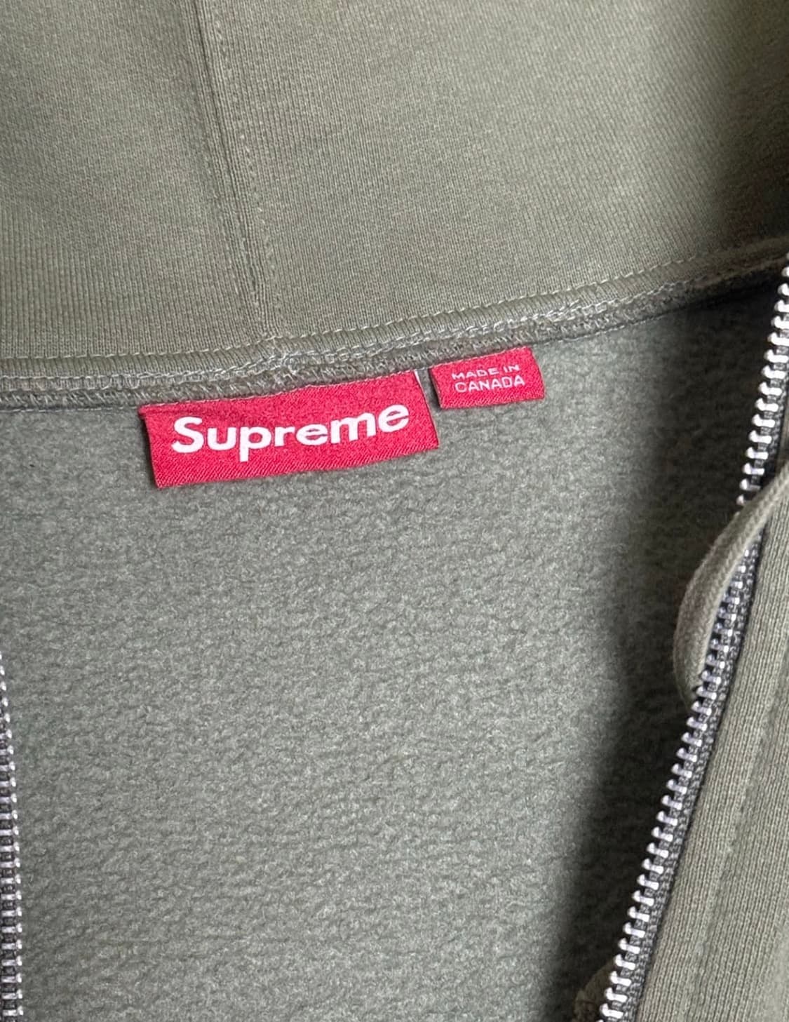 슈프림 S로고 후드집업 올리브 L (극미중고) 상품이미지3