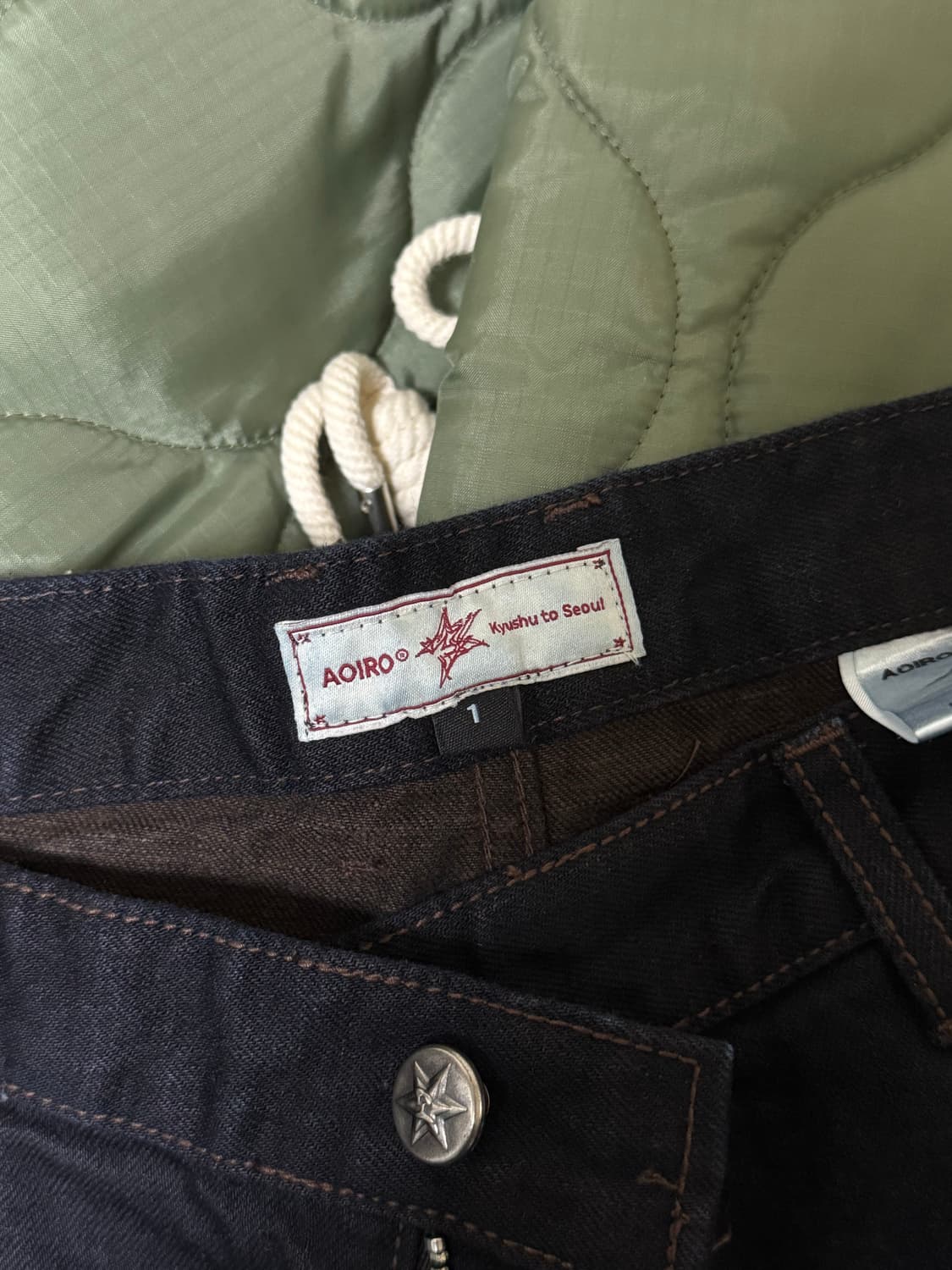 아오이로 오오키 생지 데님팬츠 1사이즈 1회착 상품이미지7