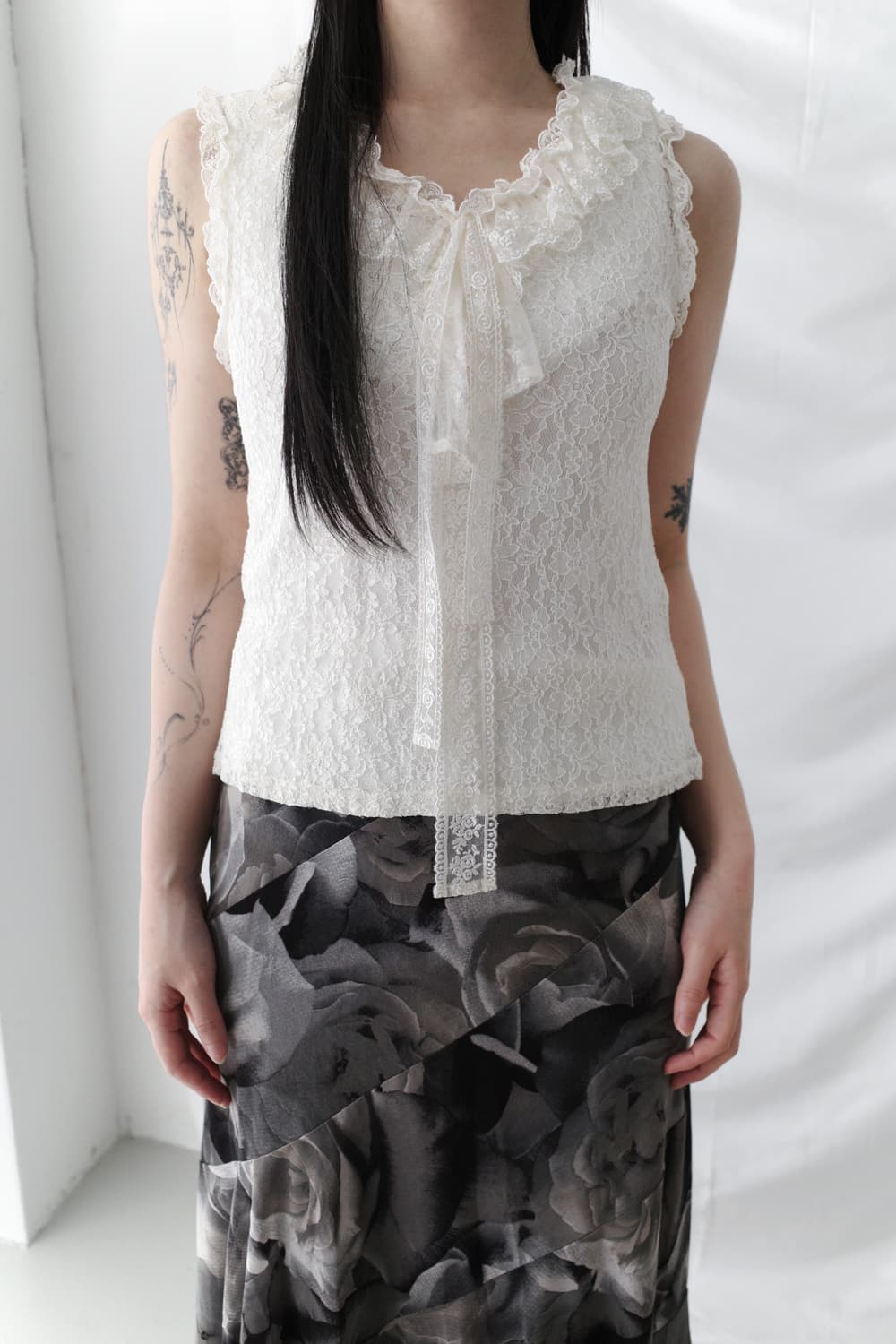 lace frill sleeveless 상품이미지4