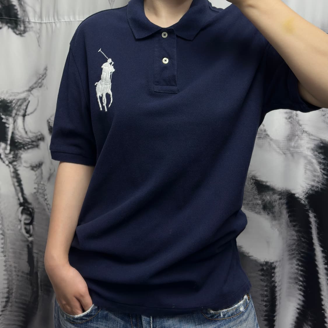 폴로 랄프로렌 빅포니 네이비 반팔 카라티 상품이미지1