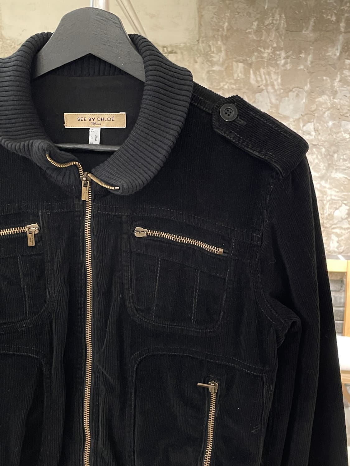 씨 바이 끌로에 블랙 유틸리티 코듀로이 봄버 자켓 상품이미지3