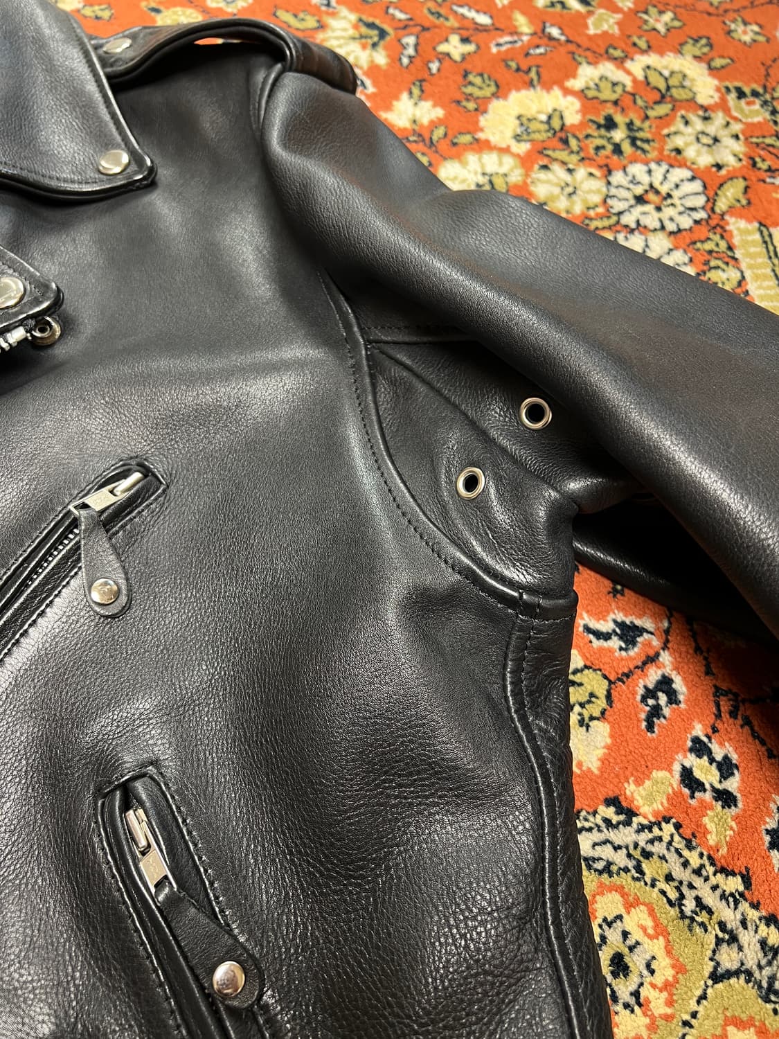 [XL] 윌슨레더 소가죽 더블 라이더 가죽자켓 상품이미지6