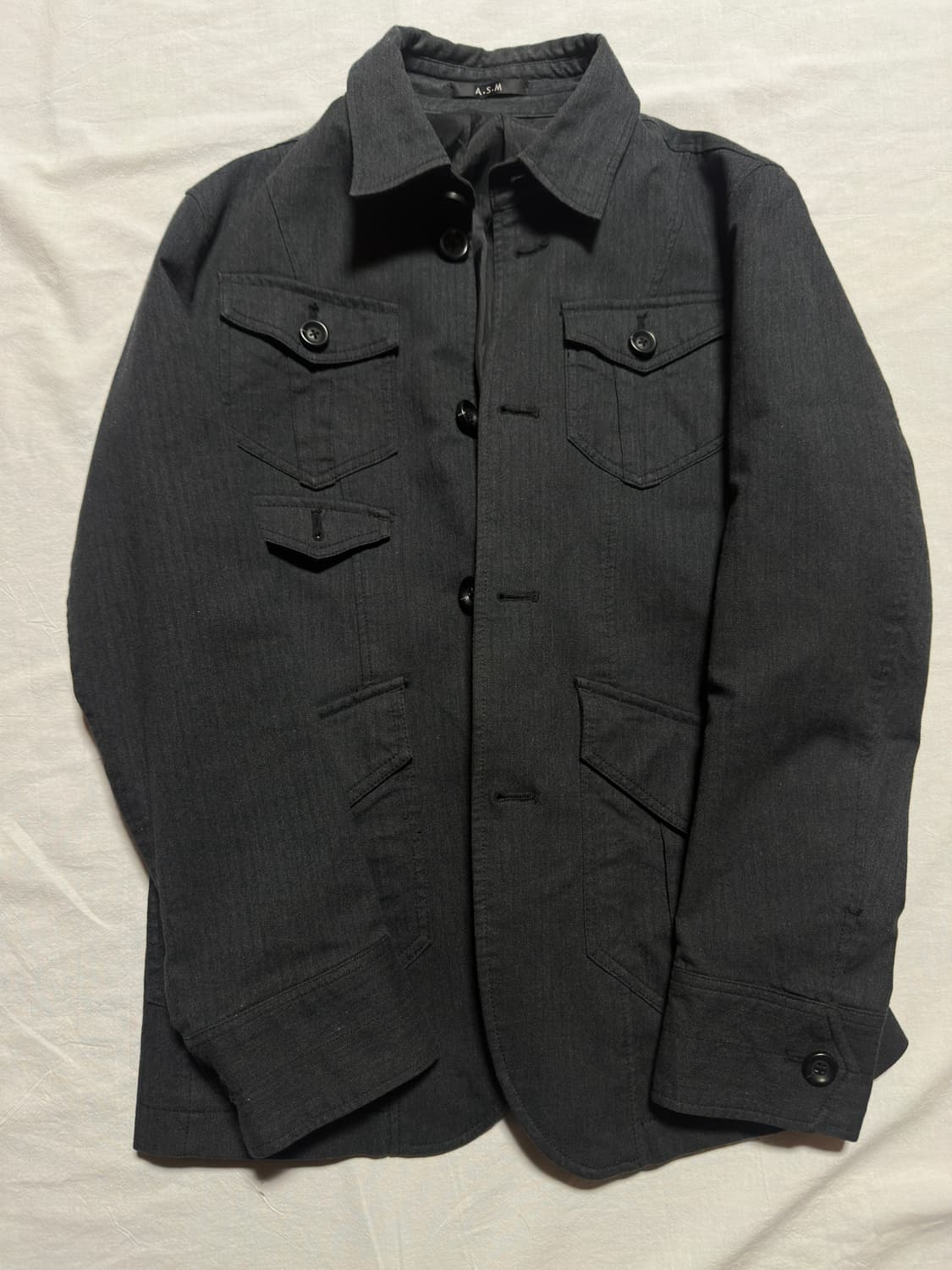 차콜 클래식 빈티지 버튼 자켓 상품이미지1