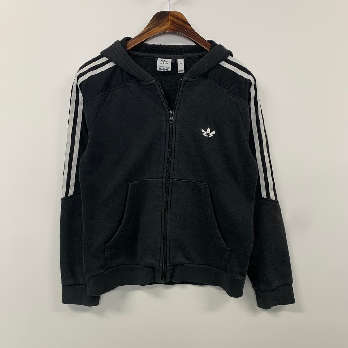 아디다스 사이드라인 블랙 후드집업 상품이미지2