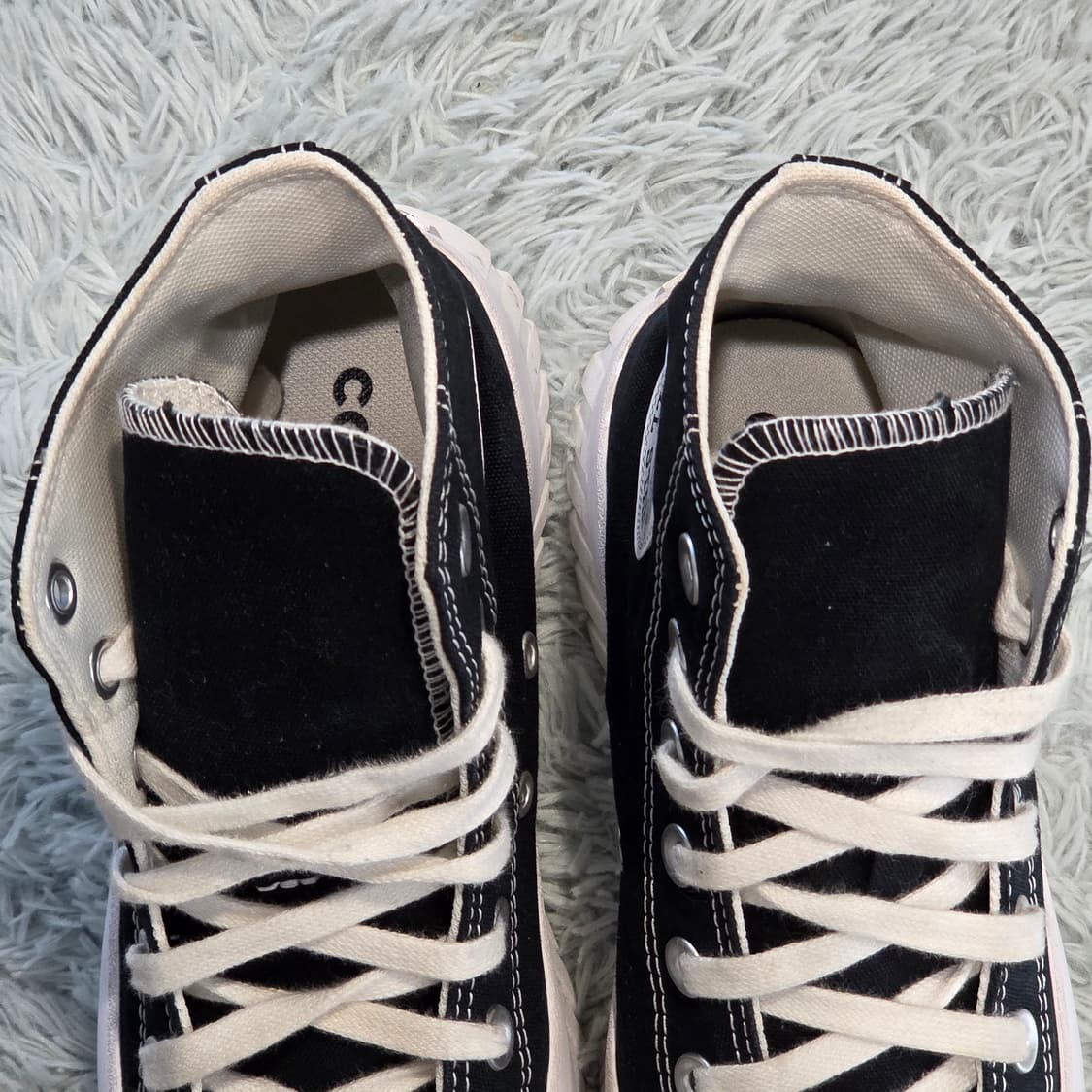 6a-23:컨버스 런스타 하이크 하이 블랙키높이6cm(235)-상태굿 상품이미지6