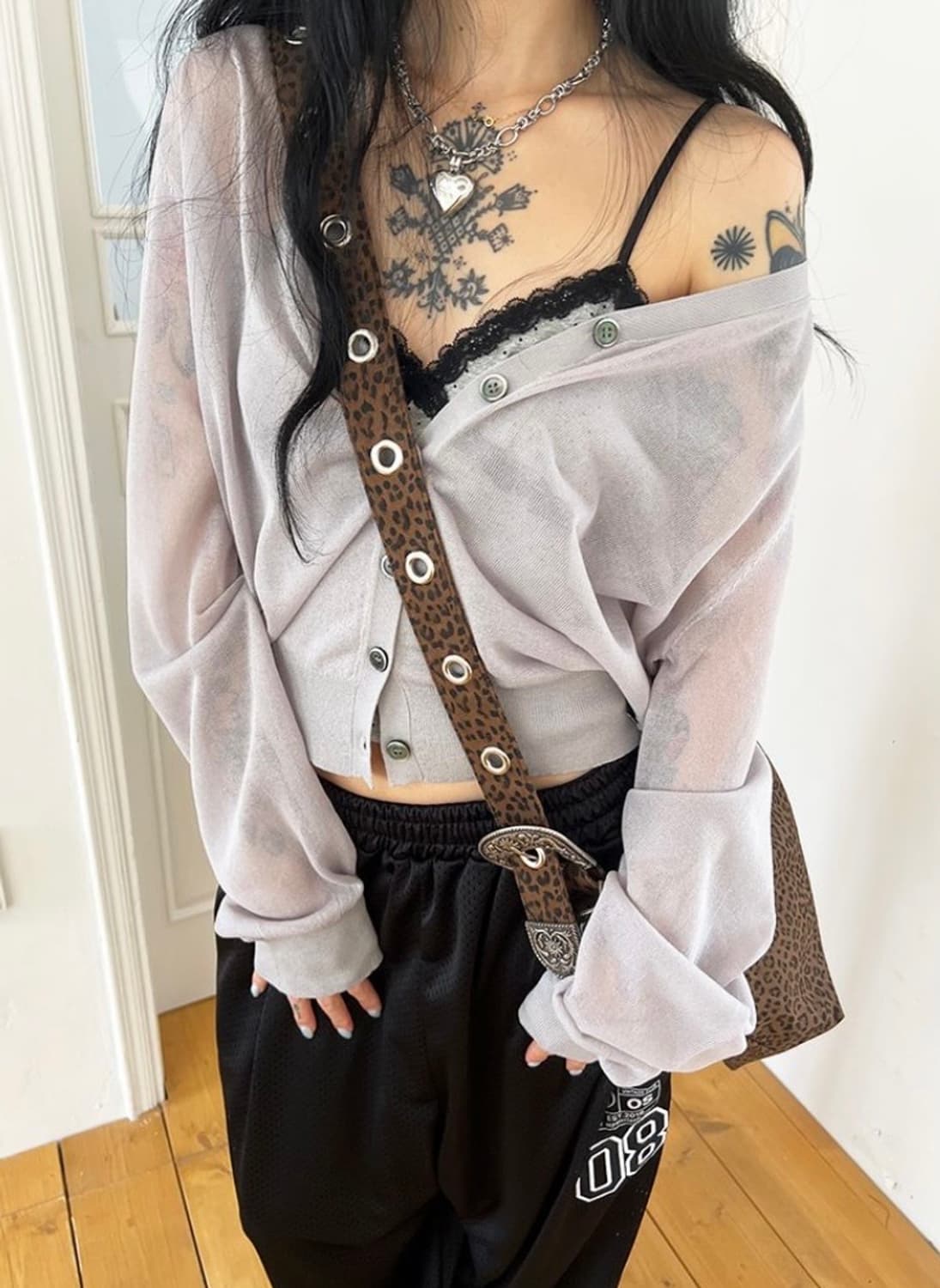 더미스테리어스호텔 시스루 가디건 상품이미지4