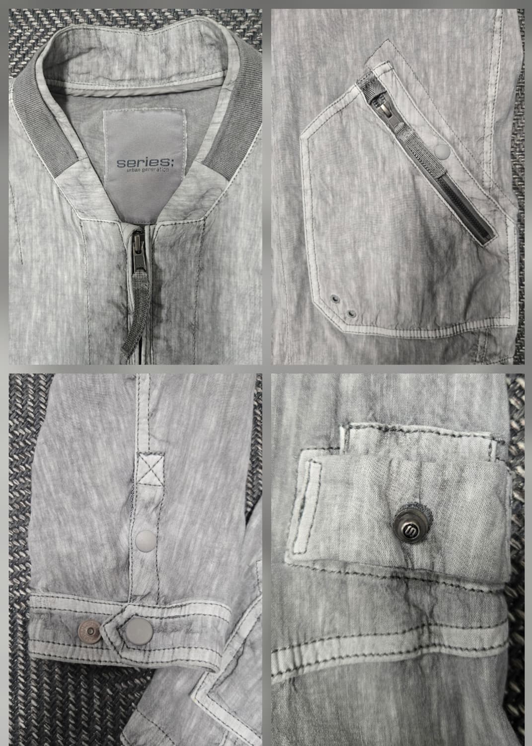 시리즈 린넨 다잉 MA-1 라이트 그레이 봄버 상품이미지5