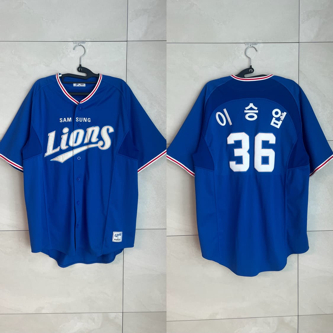 (2XL) 이승엽 마킹 삼성라이언즈X빈폴 야구 유니폼 상품이미지1