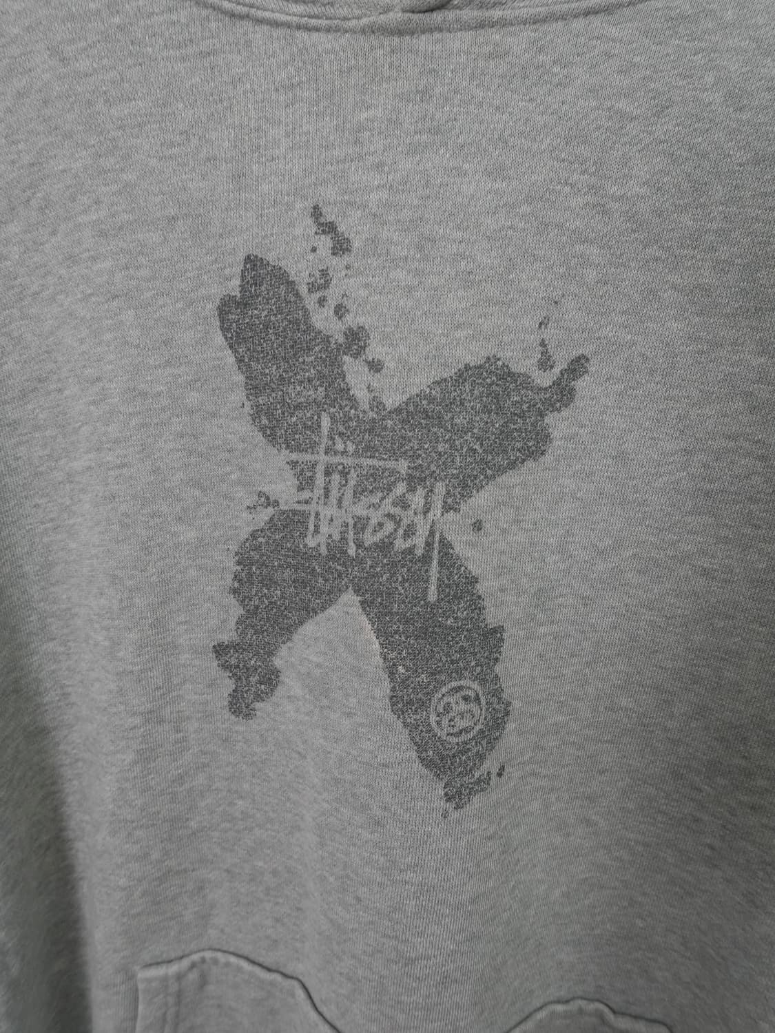00s STUSSY 크로스 로고 후드 스웻 L 상품이미지2