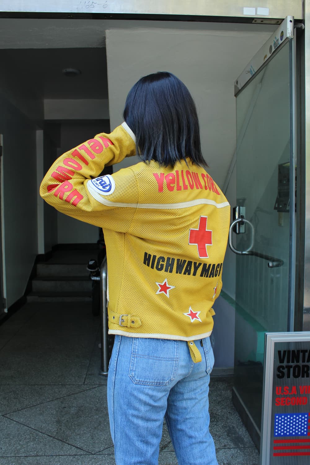 90s Yellow Corn racing jacket 상품이미지1