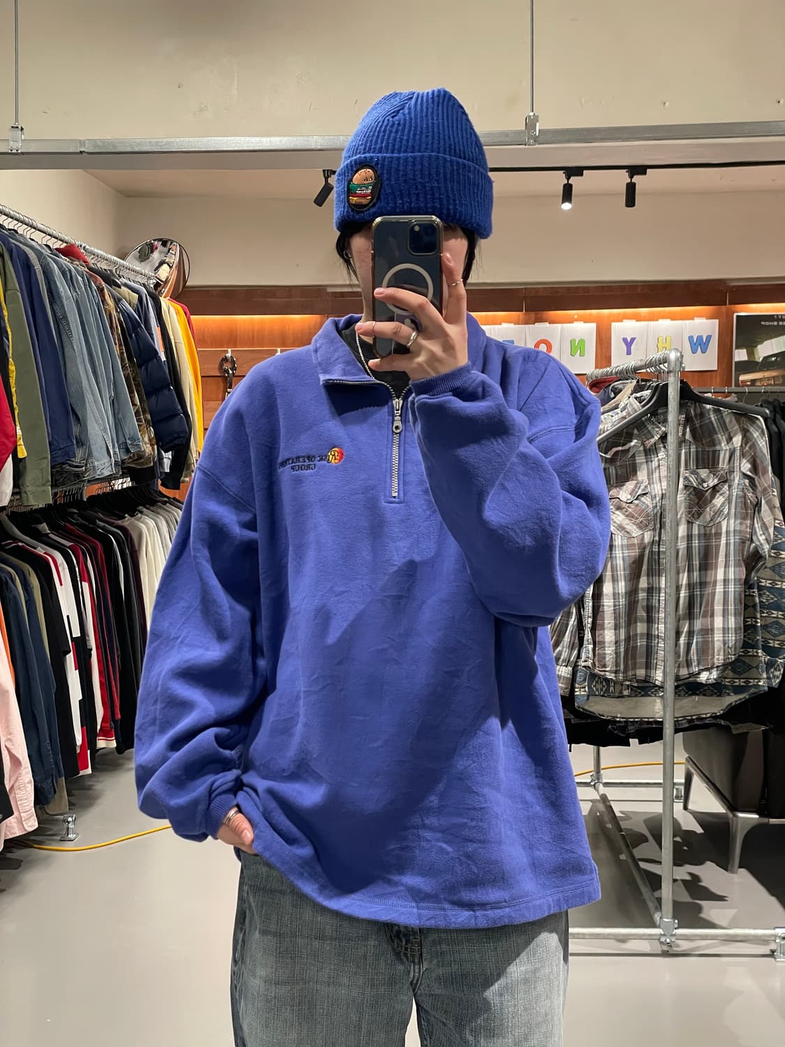 빈티지 반집업 맨투맨 상품이미지1