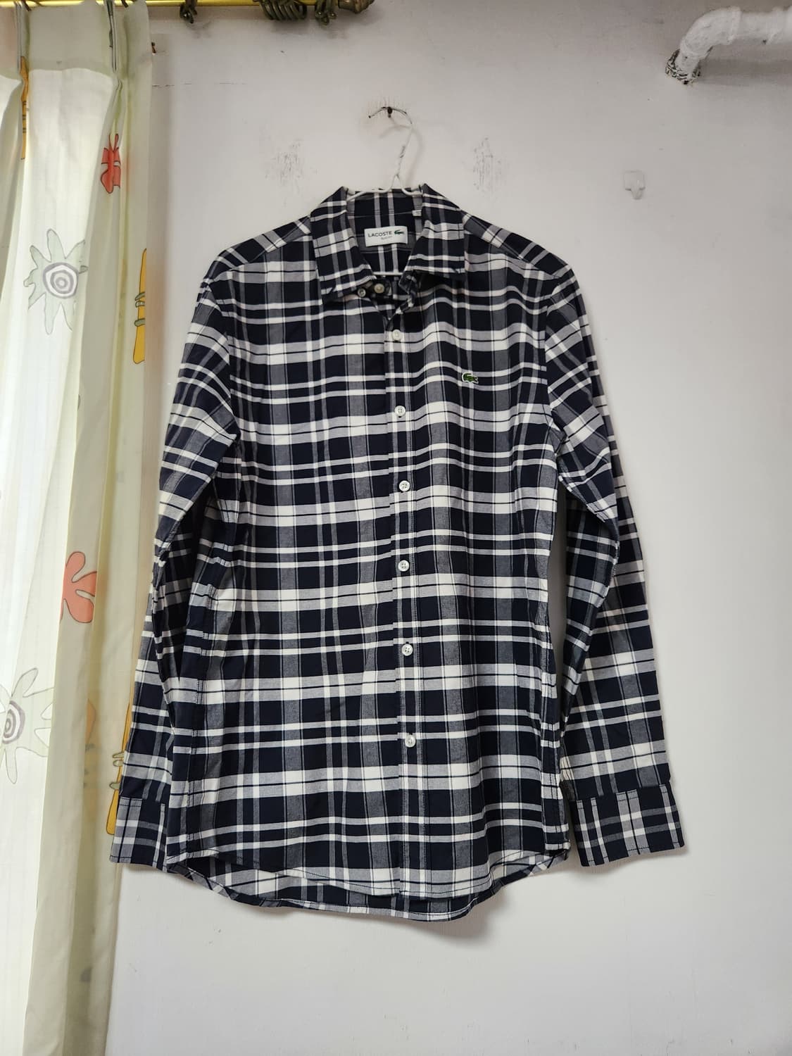 라코스테 네이비 체크 긴팔 셔츠100 상품이미지1