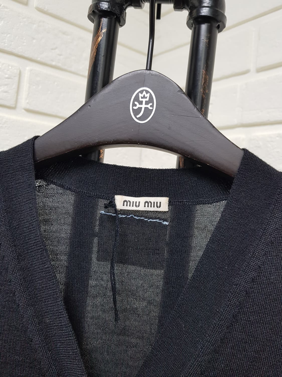 [36/정품] miumiu 미우미우 백라벨 리본 실크가디건 상품이미지3