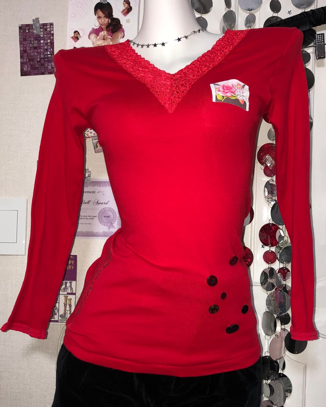 red rose lettering top 상품이미지1