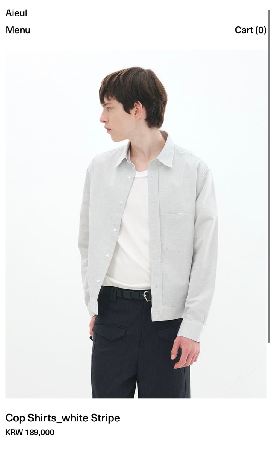Aieul Cop Shirts_white Stripe  상품이미지1