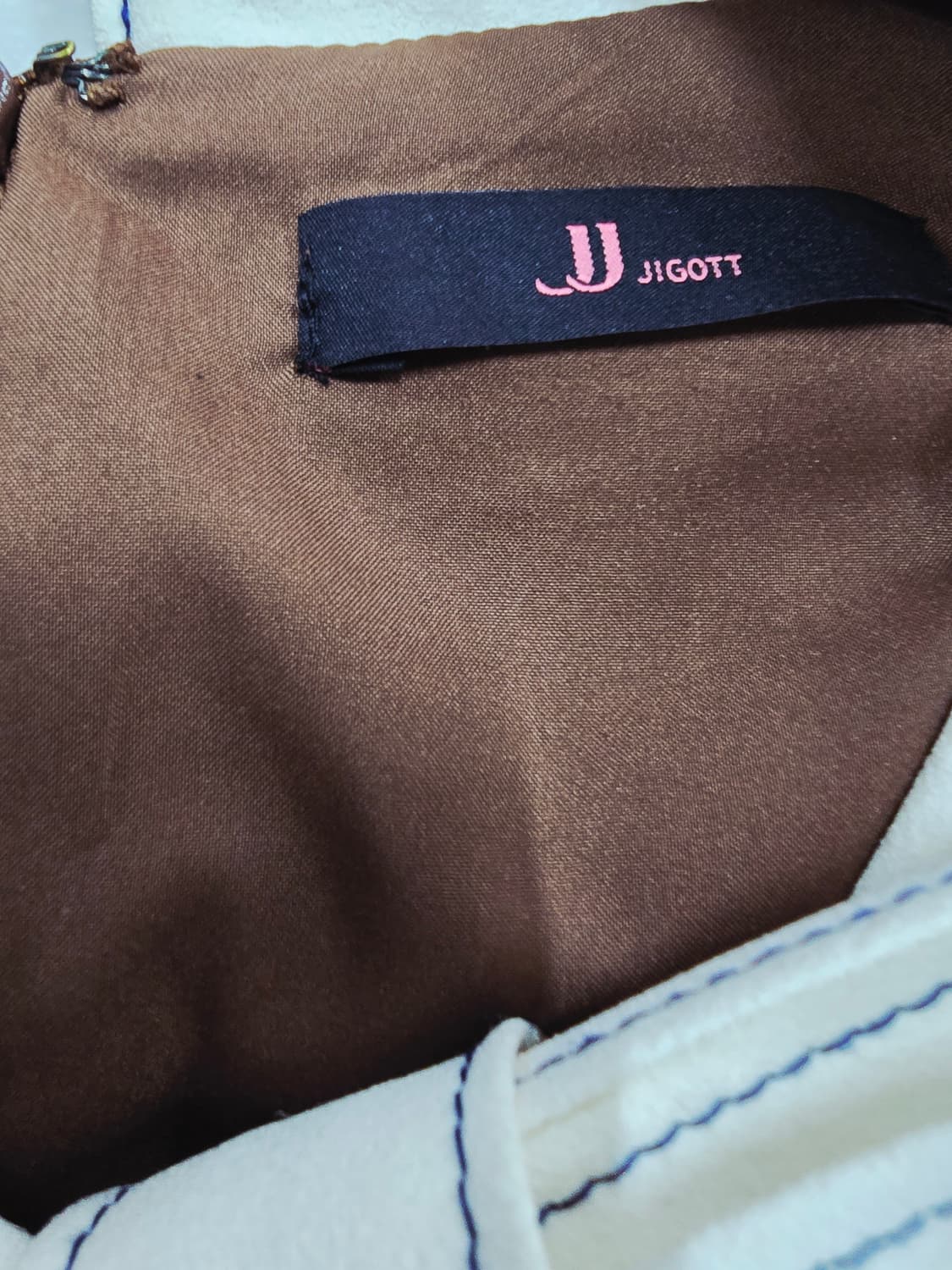 jj지고트 체크 리본 긴팔 플레어 원피스 상품이미지9