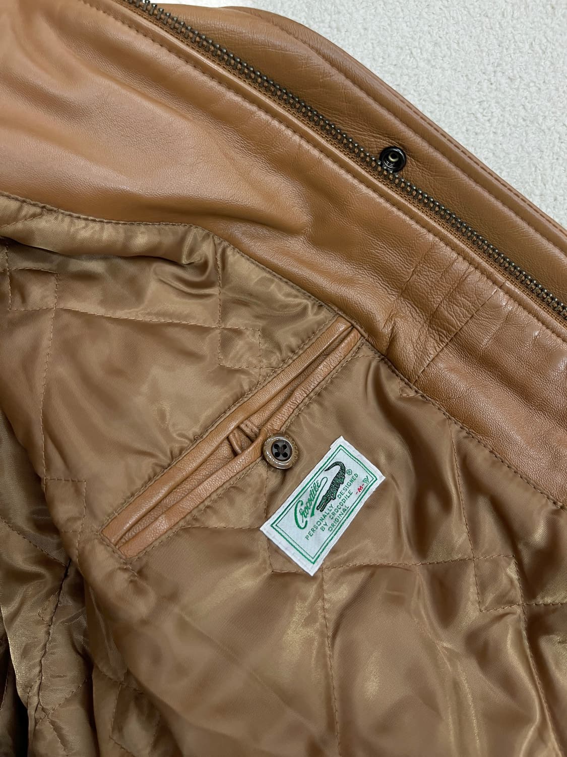 Crocodile 천연 양가죽 자켓 카멜 상품이미지8