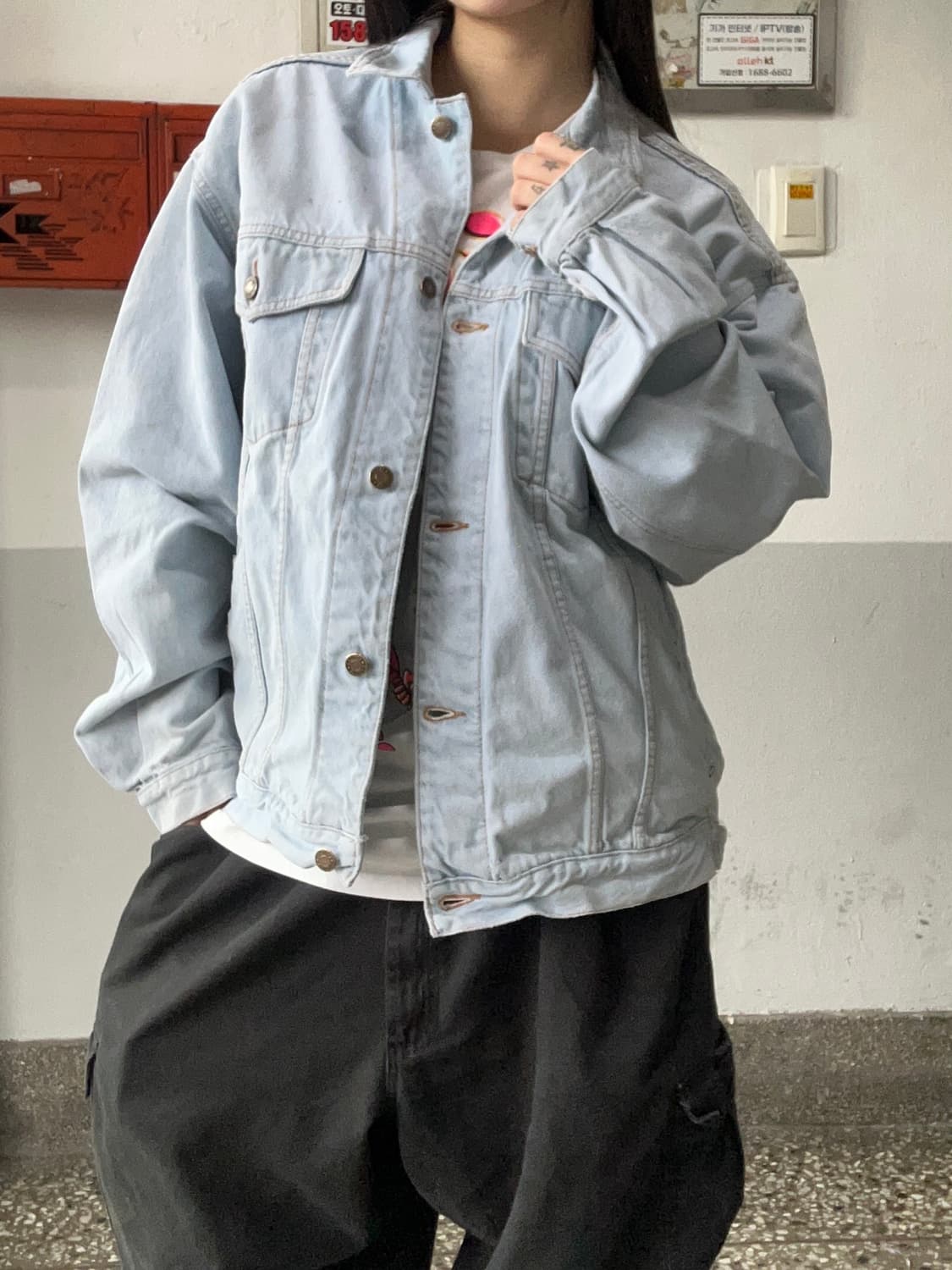 90s 빈티지 아이스데님 트러커자켓 상품이미지1