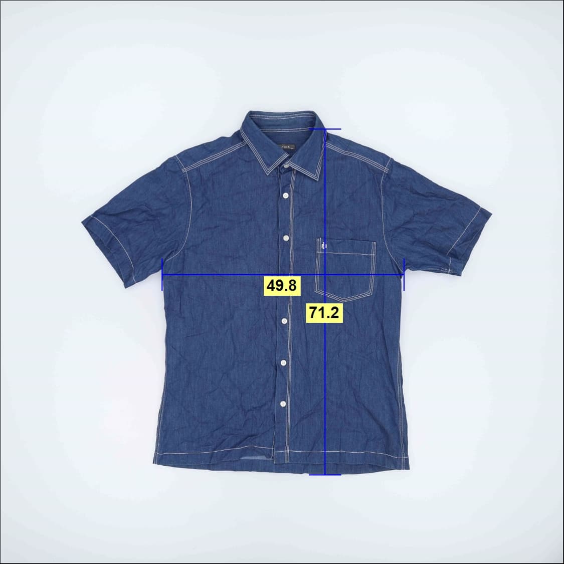 100 인디언핑크 반팔 데님셔츠 0424H1 상품이미지7