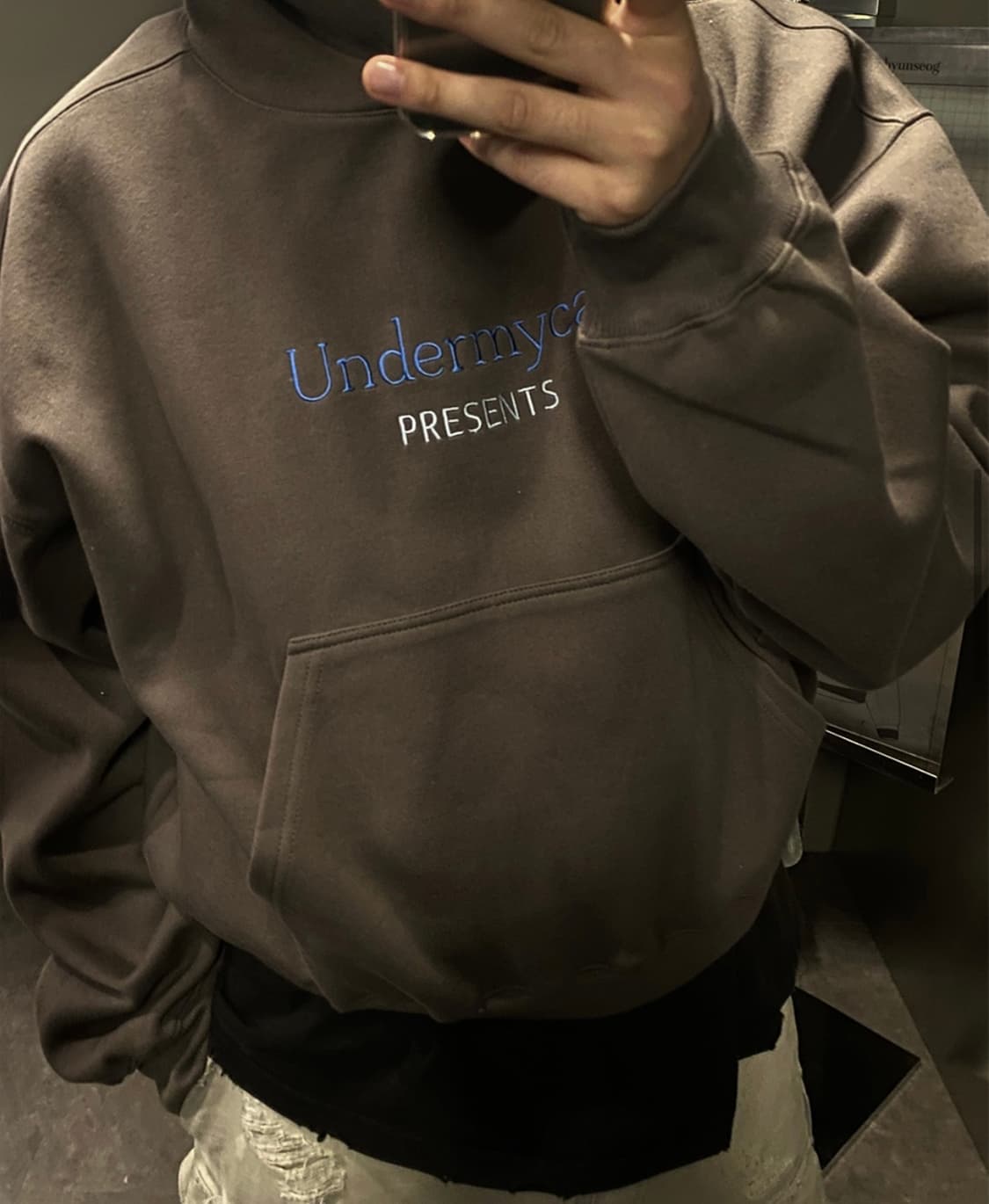 (새상품) 언더마이카 후드티 브라운 상품이미지3