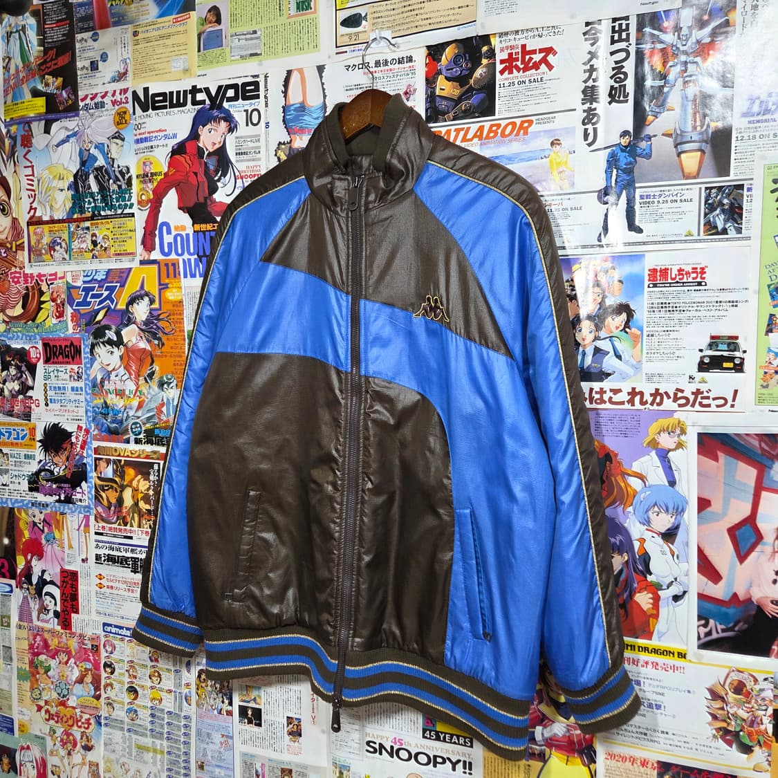 카파 브라운 블루 올드스쿨 패디드 투웨이 누빔 점퍼 상품이미지2