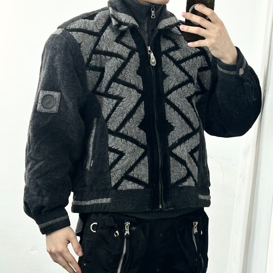 Redox 패턴 모직 봄버 자켓 상품이미지2