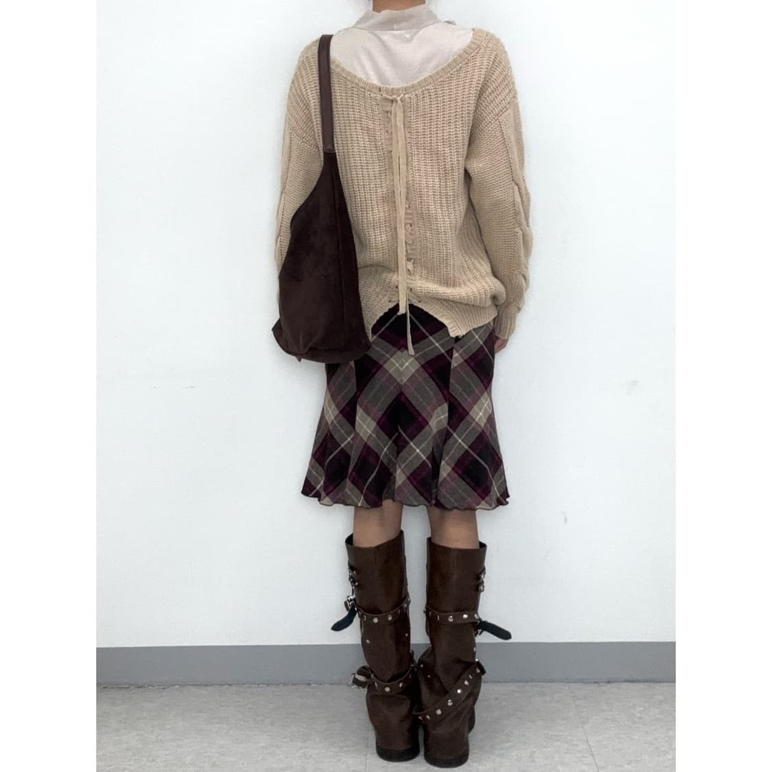 빈티지 울30% 러블리 베이지 니트 상품이미지4