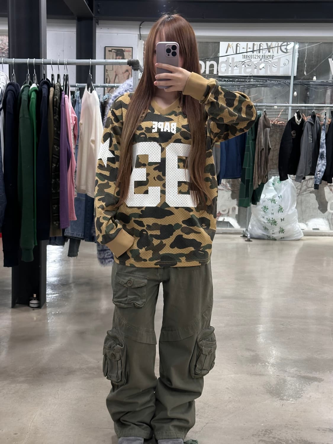 베이프 1st camo 스타 풋볼 롱슬리브져지 상품이미지4