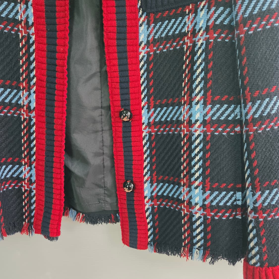 [VOICE OF VOICES] 보브 오픈자켓 체크 트위드 리본 자켓 상품이미지3