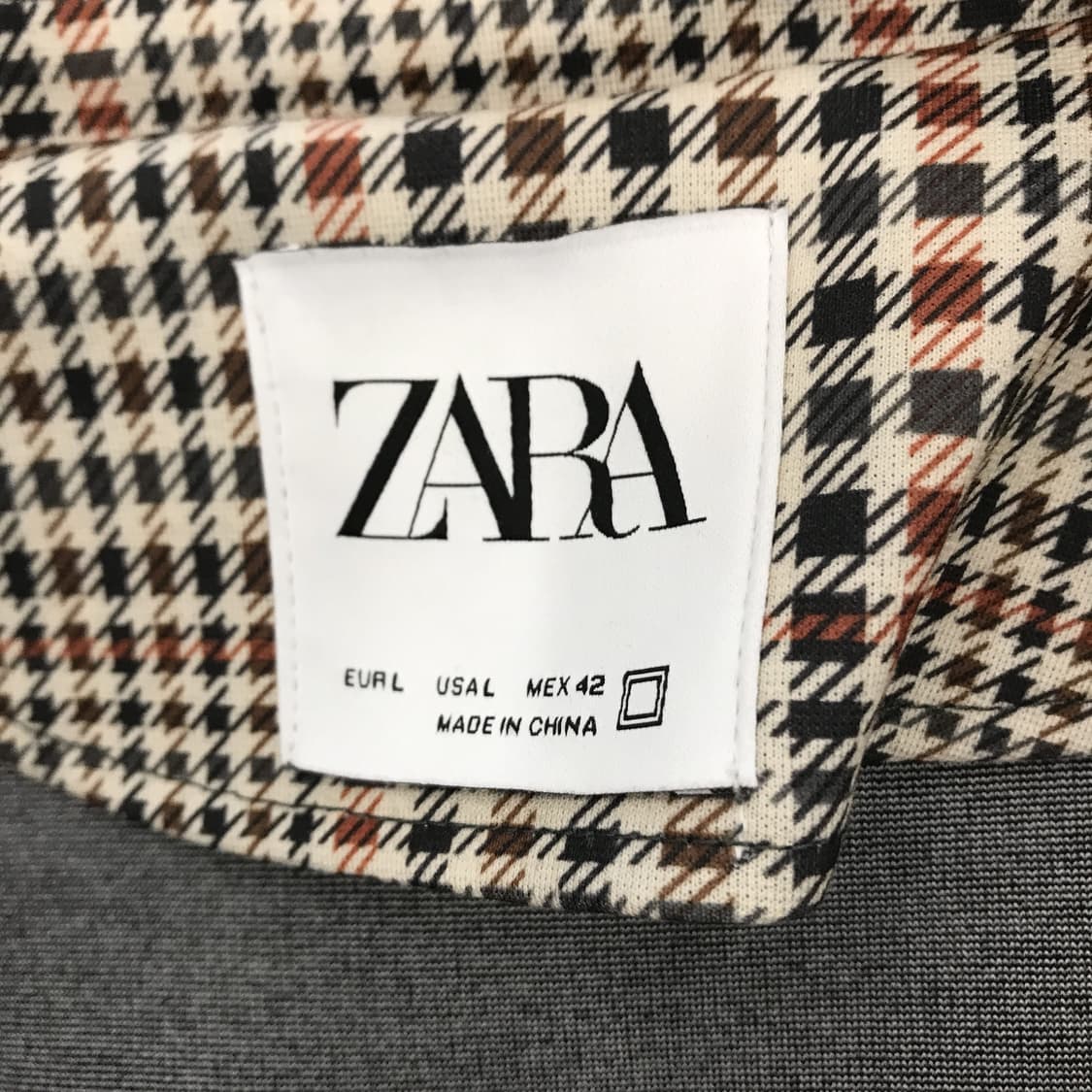 자라 체크패턴 블루종 자켓 [L] 상품이미지4