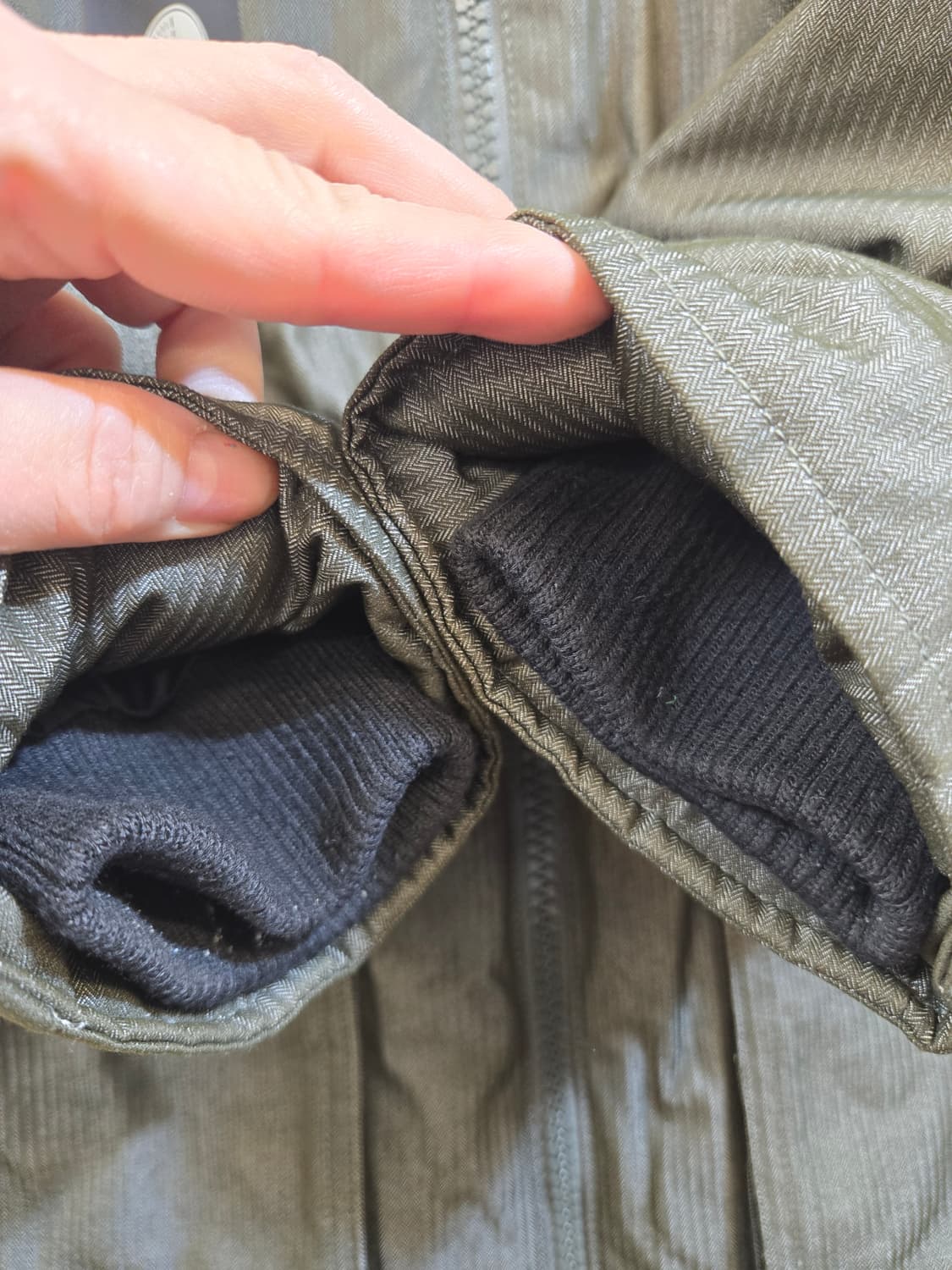 프래크스톤 카키색 퍼 후드 롱 패딩 점퍼 상품이미지6