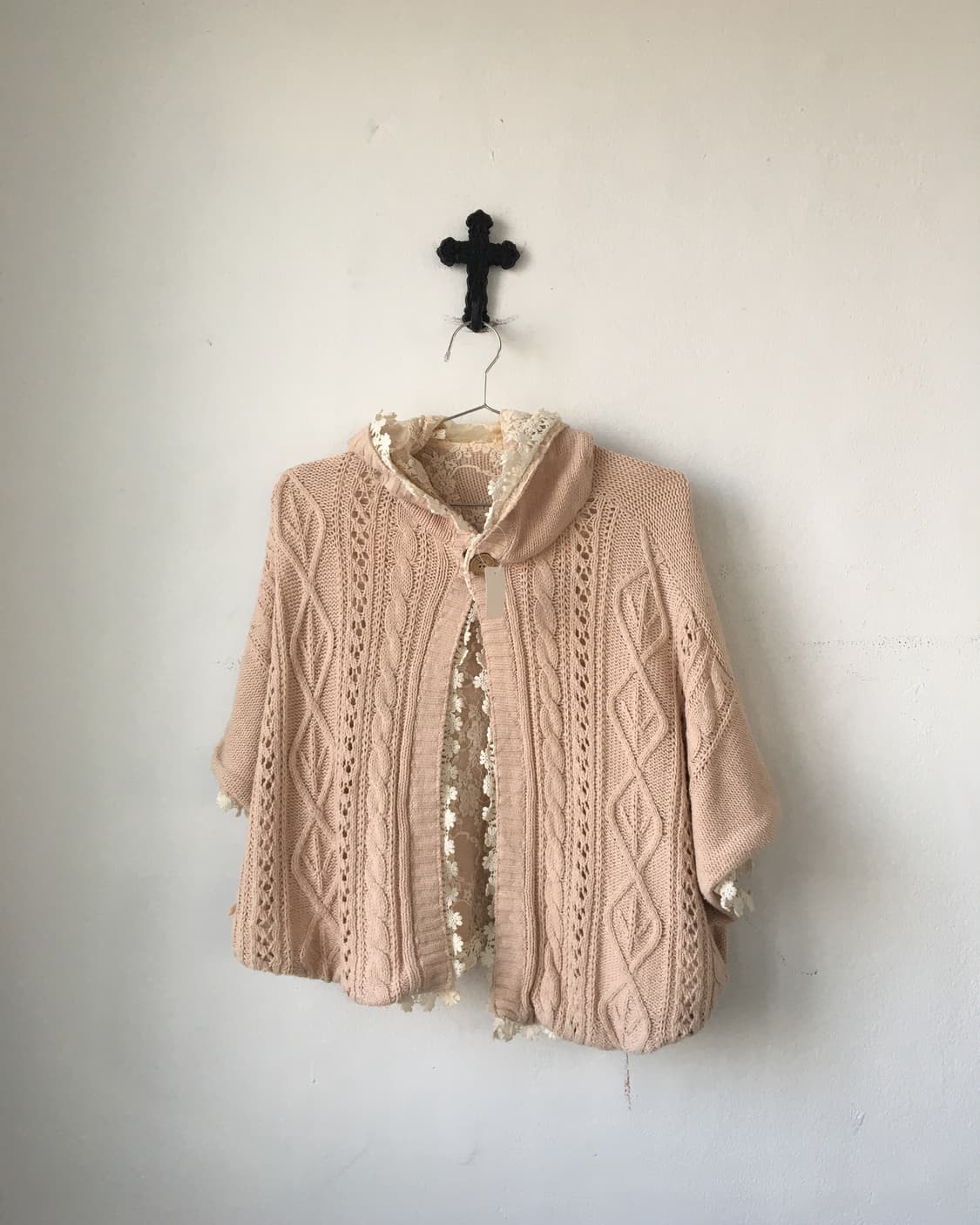 Crochet trimming hood cape 상품이미지2