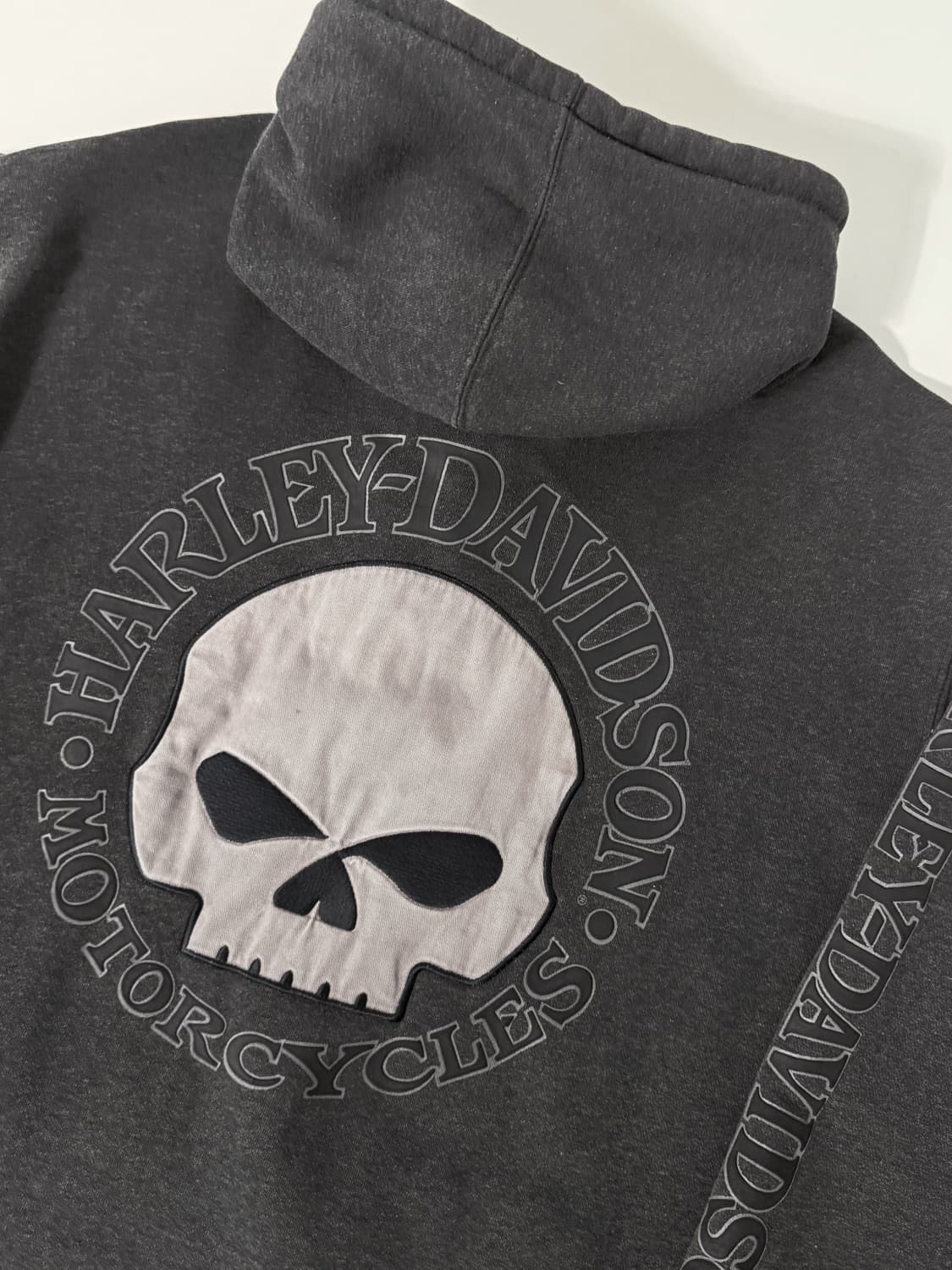 할리데이비슨 00‘s 오버핏 스컬헤드 스웻 후드집업 상품이미지4