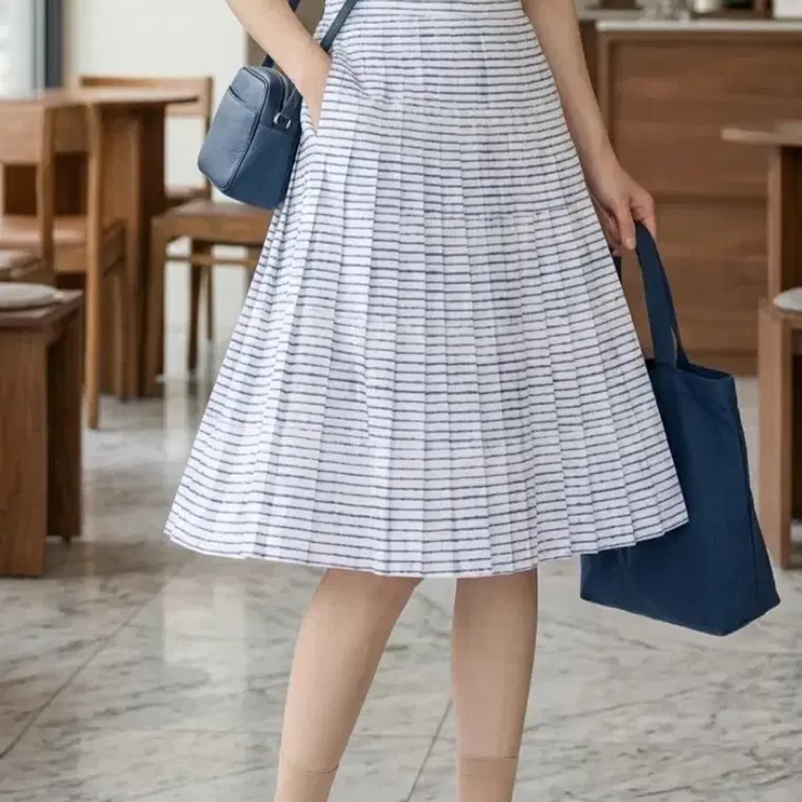 빈스 플리츠 스커트 상품이미지1