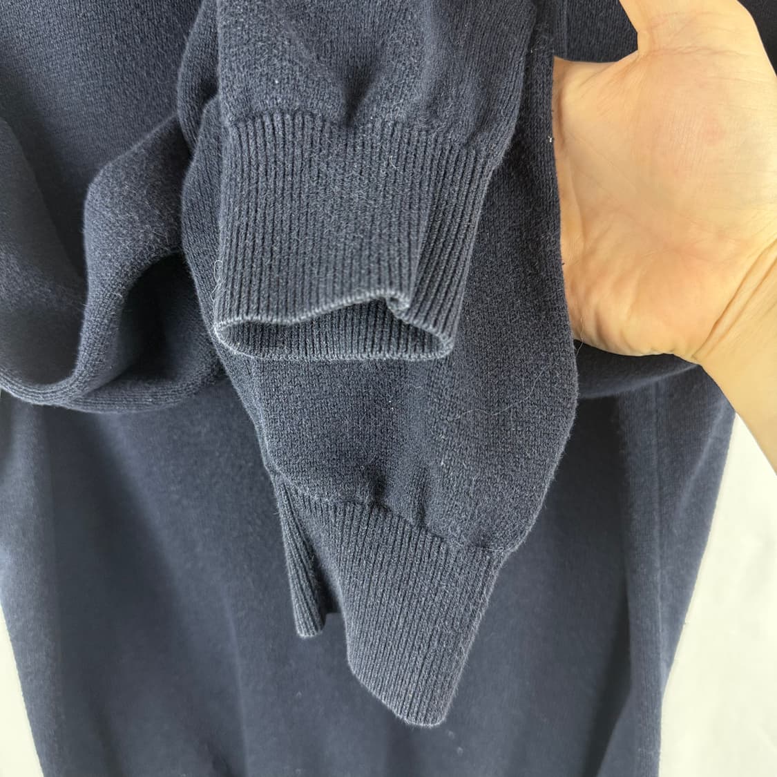 S) 타미힐피거 하프집 니트 네이비 상품이미지4