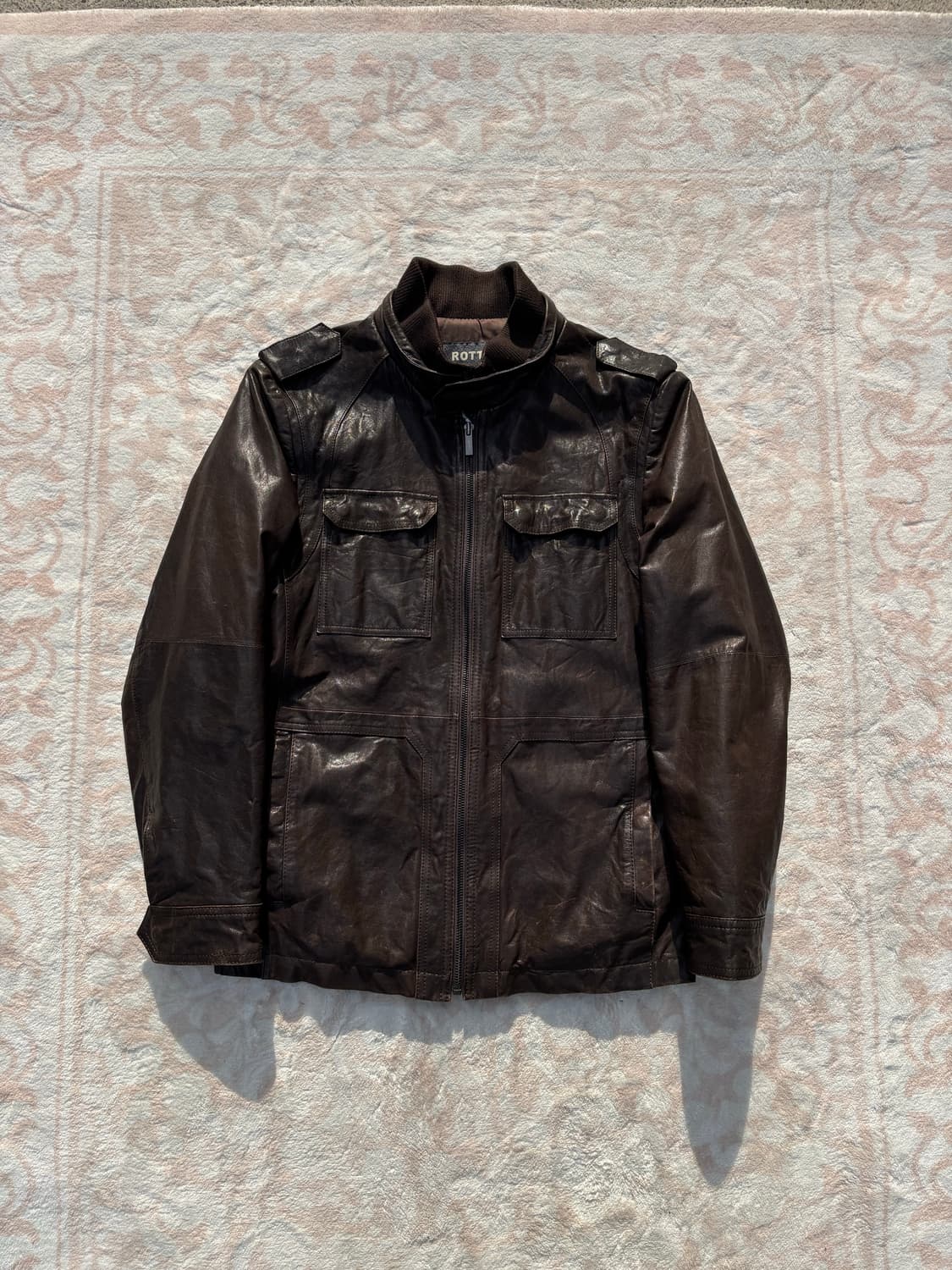 ROTT Brown Real Leather Field Jacket 상품이미지1