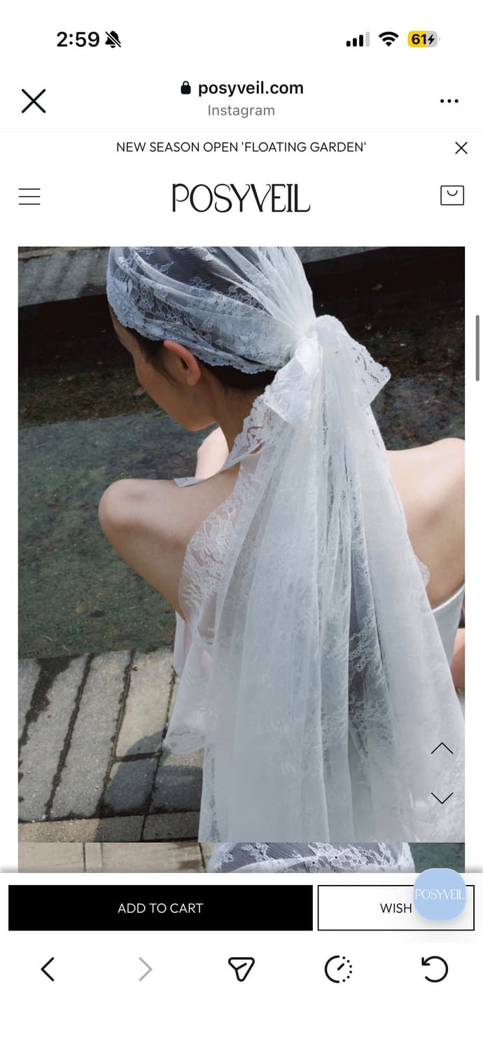 포지베일 FLORAL LACE CAP VEIL 상품이미지2