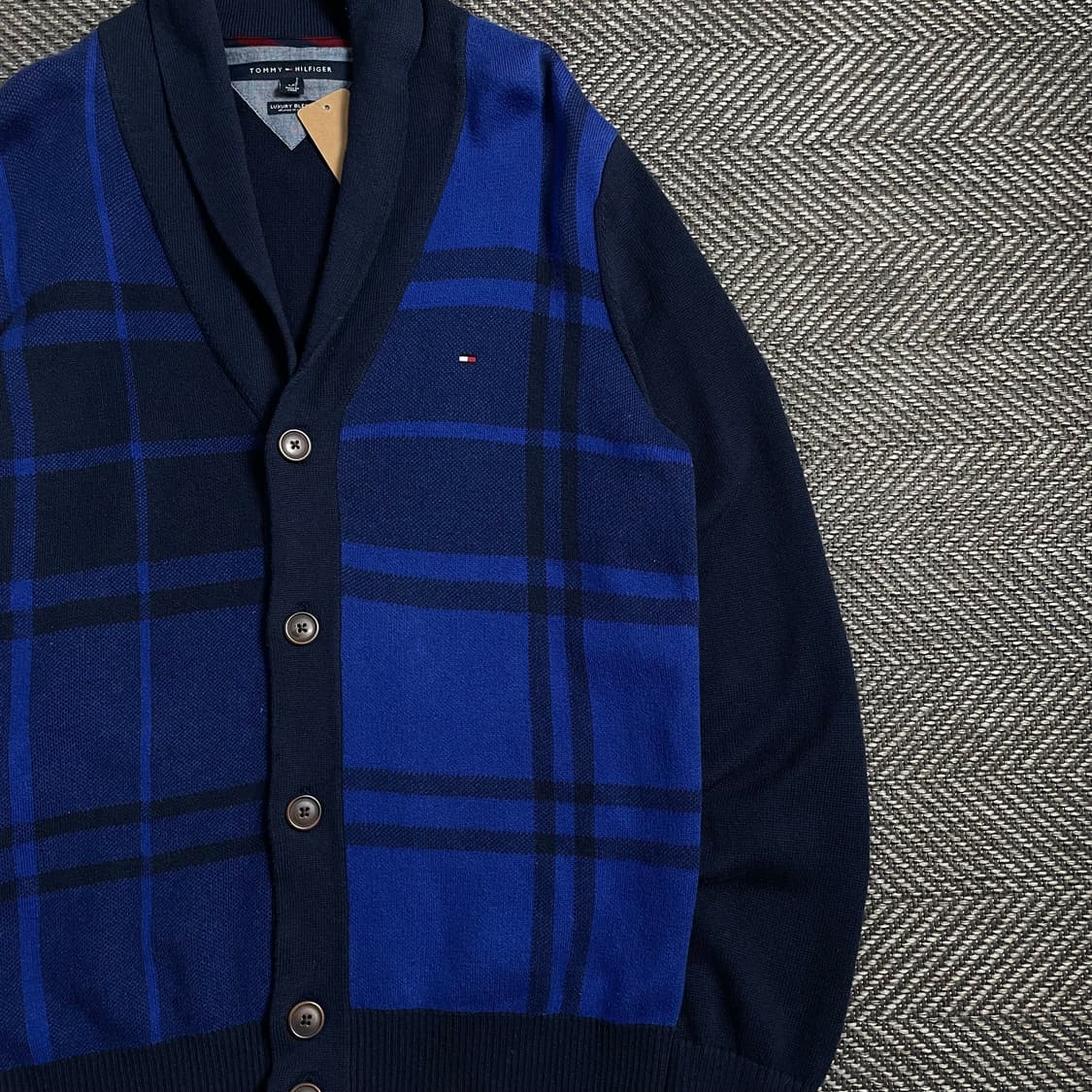 타미힐피거 자수로고 체크 패턴 가디건o 5056 상품이미지3