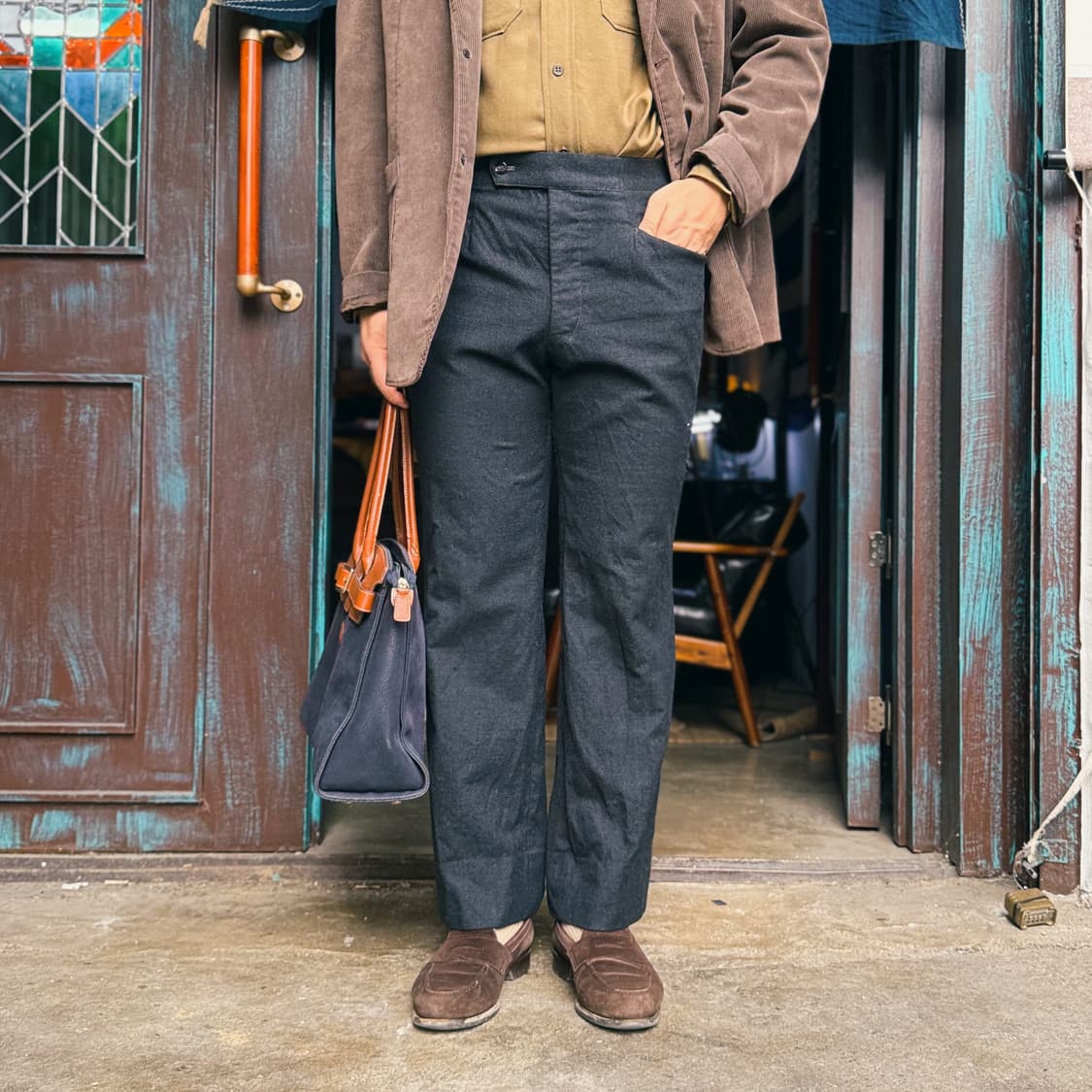 일본 빈티지 울 트라우저 33 상품이미지8