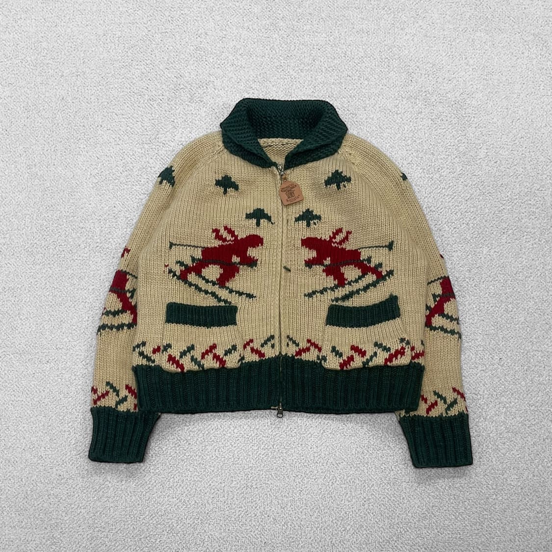 Kanata 카나타 복각 노르딕 코위찬 니트집업 상품이미지2